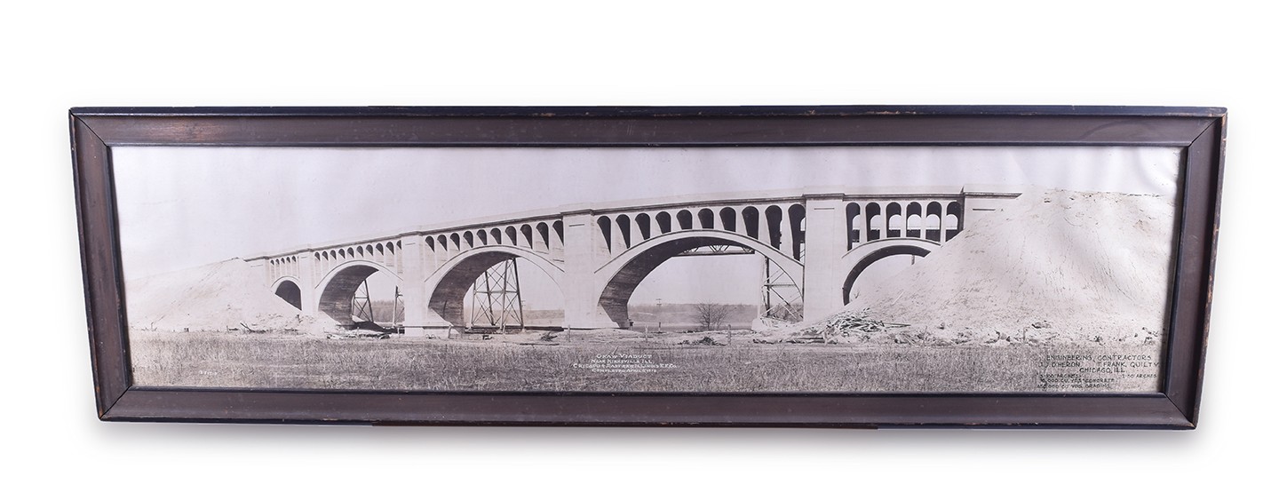 317 - Chicago & Eastern Illinois Railroad Okaw Viaduct Framed Builders Photgraph thumbnail