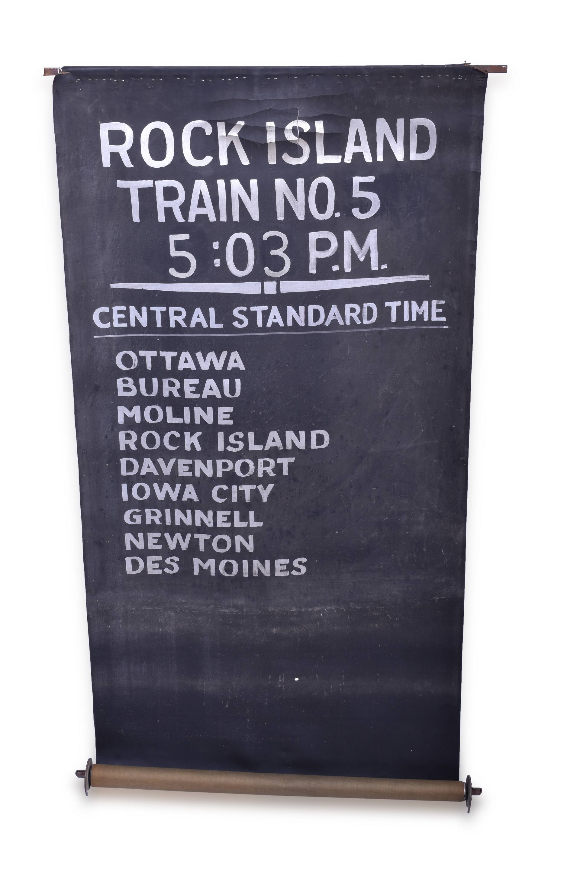 346 - Destination roll from the Rock Island Railroad train No. 5 