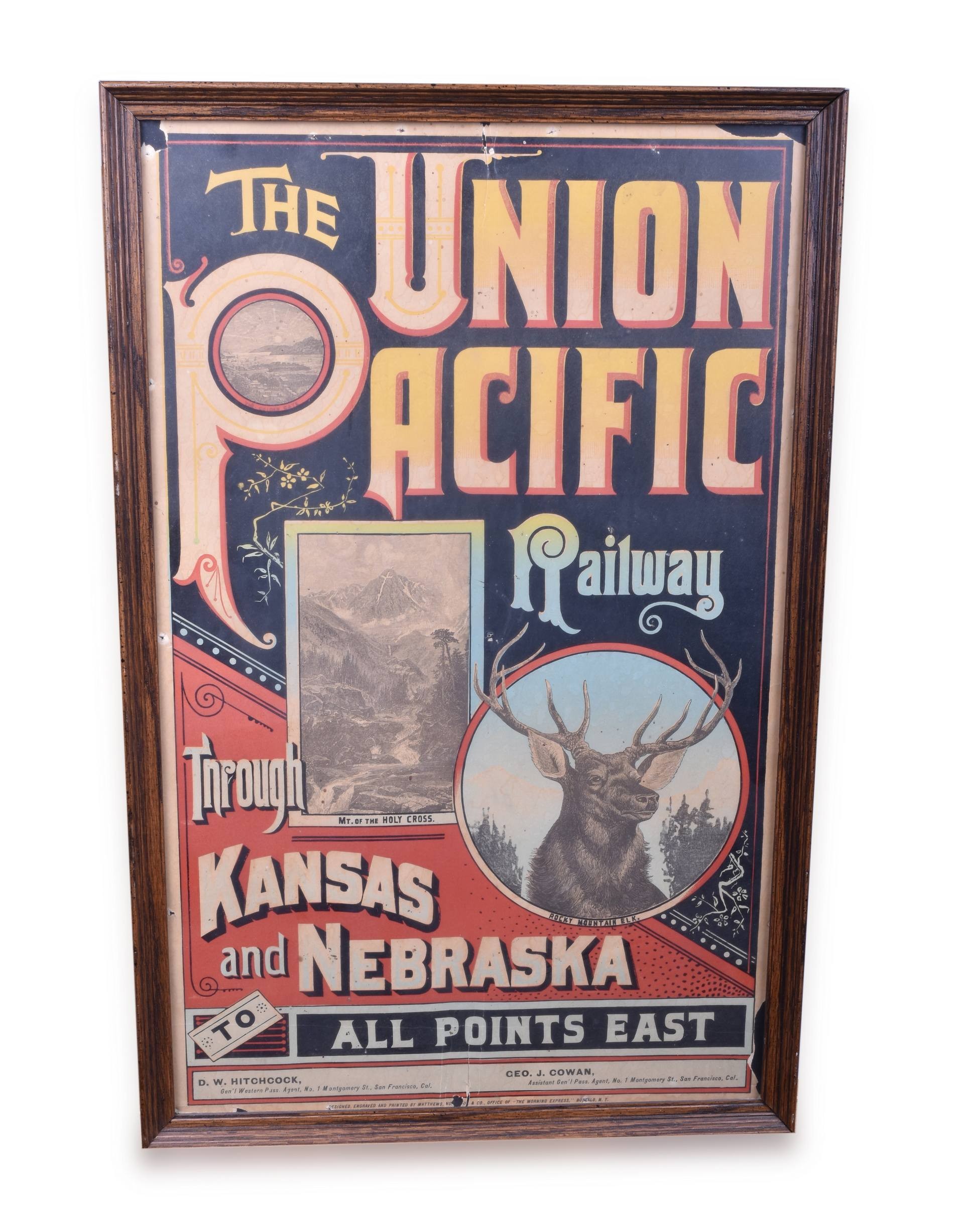 347 - Union Pacific Railroad - Through Kansas and Nebraska - Advertising Poster - Matthews, Northrup & Co. thumbnail