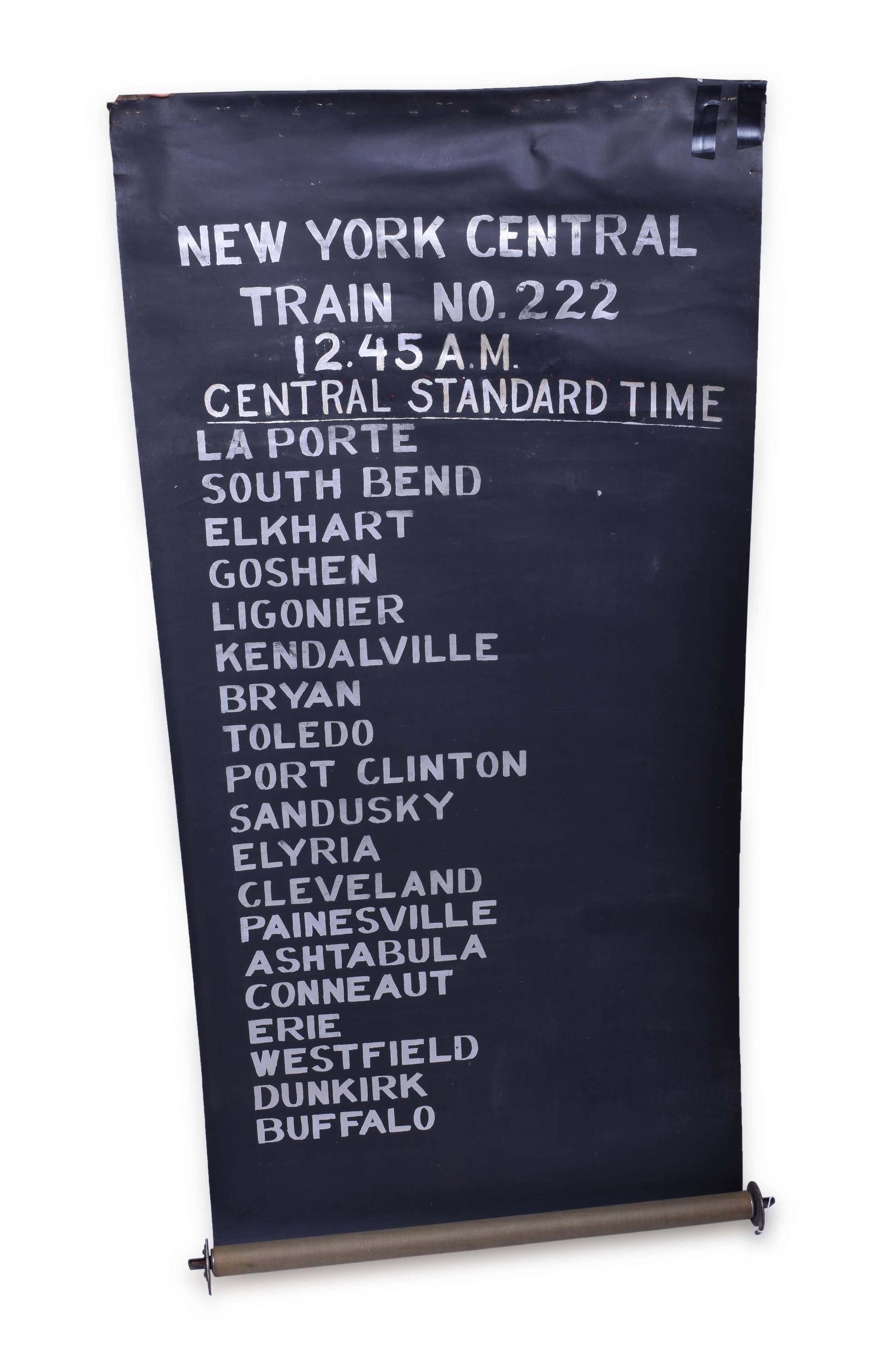 348 - Destination Roll From New York Central Railroad Train No. 222 thumbnail