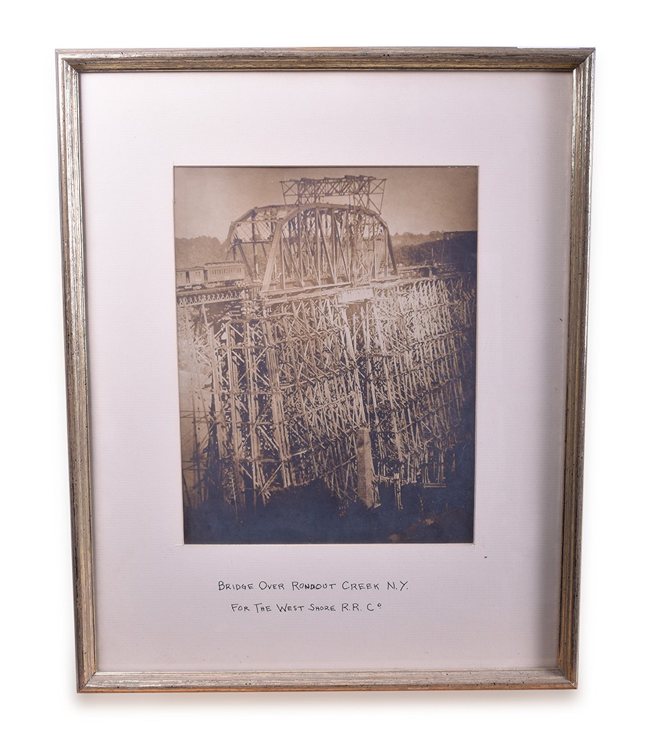 353 - Framed West Shore Railroad Co. Photograph Over Rondout Creek New York thumbnail