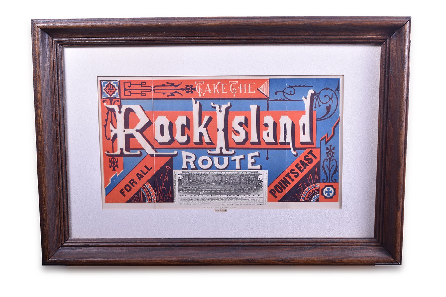 355 - Rock Island Route 1879 Three Color Broadsheet Railroad Advertisement thumbnail