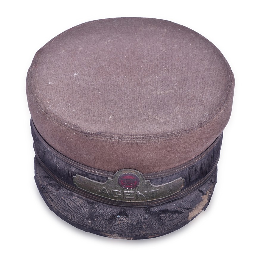 366 - Missouri Pacific Railroad Gelharr Cap w/ Saw Tooth Agent Badge and MP Buttons thumbnail