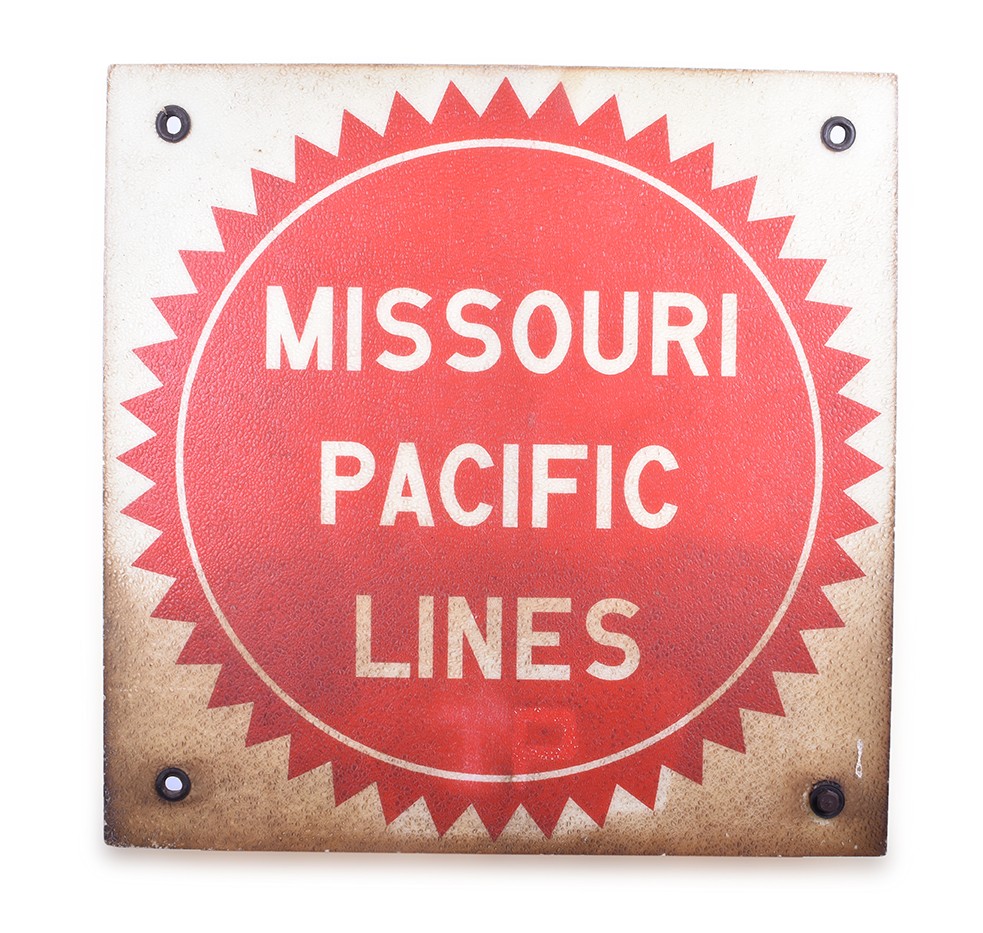 378 - Missouri Pacific Railroad Fiberglass Saw Tooth Herald Sign thumbnail
