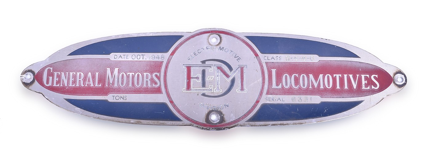 390 - Union Pacific Railroad F3A EMD / Electromotive Builders Plate thumbnail