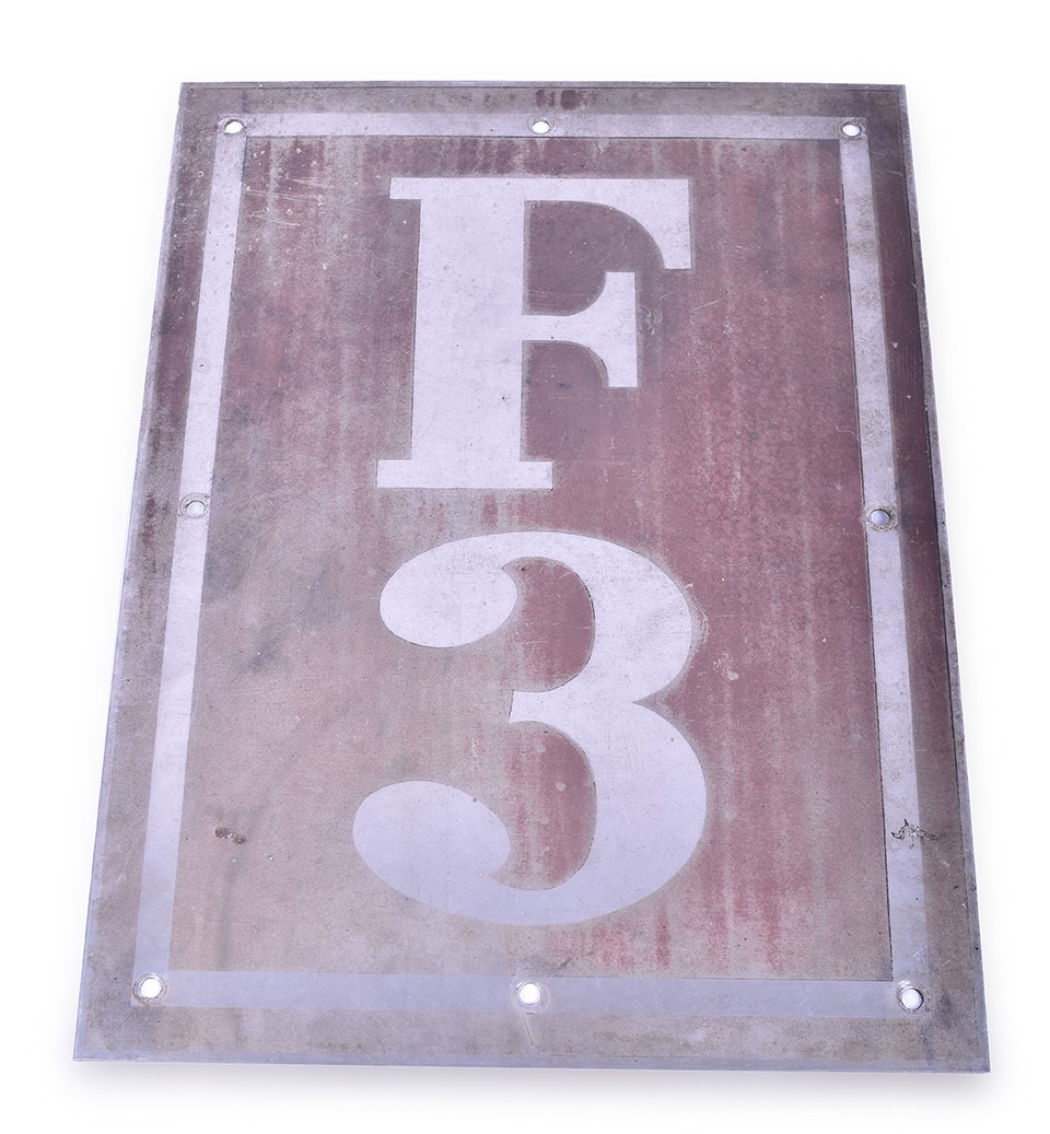 392 - EMD / Electromotive F3 Stainless Steel Diesel Locomotive Model Designation Plate thumbnail