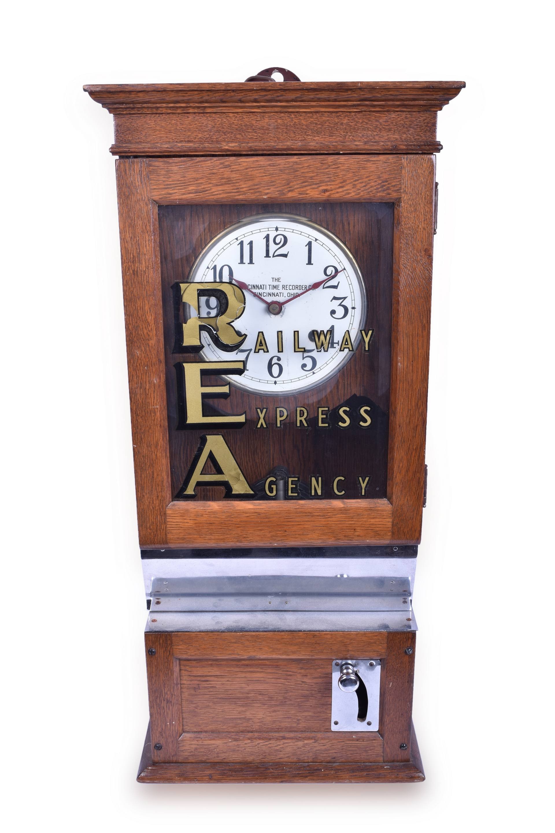 402 - Cincinnati Time Recorder Co. Railway Express Agency Time Clock thumbnail