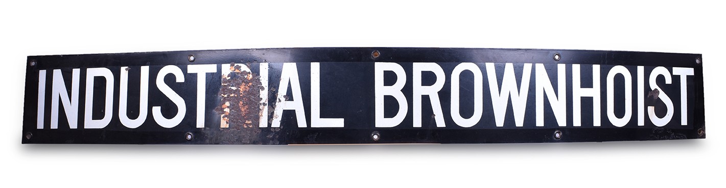 420 - Industrial Brownhoist Crane 8' Porcelain Boom Sign thumbnail