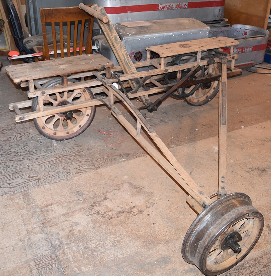 436 - Wooden Railroad Velocipede - Burlington and Missouri River Railroad thumbnail