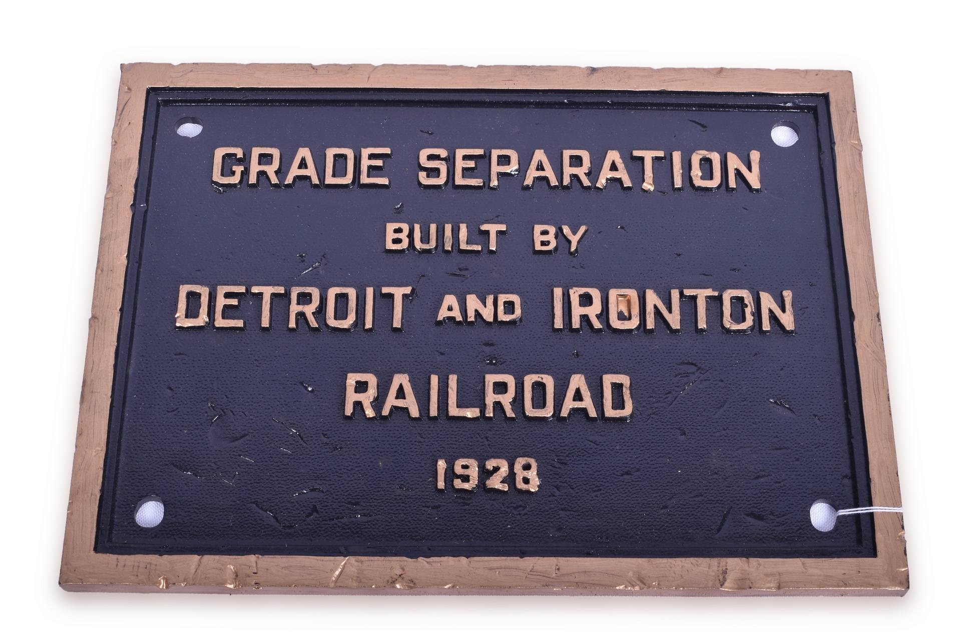437 - Detroit and Ironton Railroad Cast Iron Grade Separation Builders Plate thumbnail