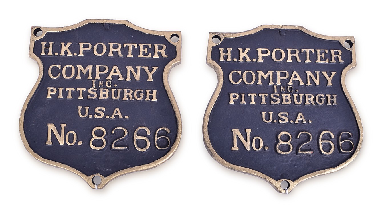 493 - Pair of Matched H.K. Porter Locomotive Builders Plates - 8266 thumbnail