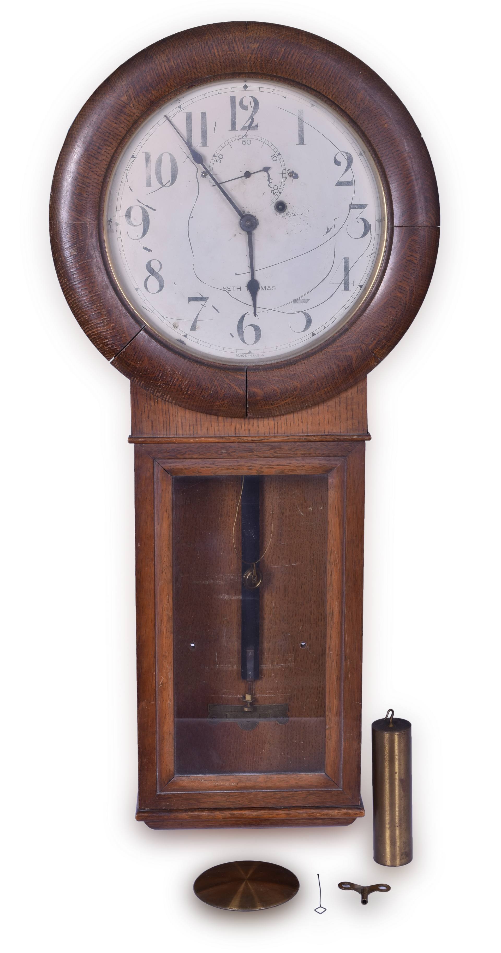 522 - Seth Thomas No. 2 Railroad Depot Regulator Clock thumbnail