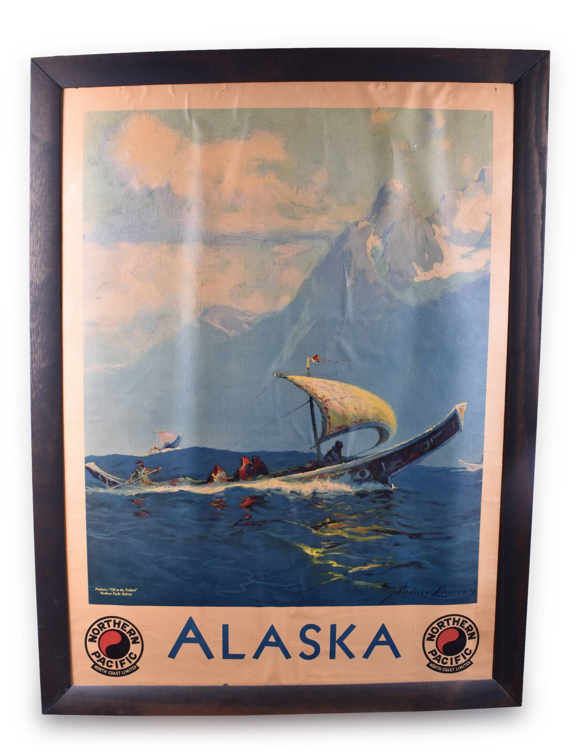 524 - Original Northern Pacific Railroad Alaska Sydney Laurence Advertising Poster thumbnail