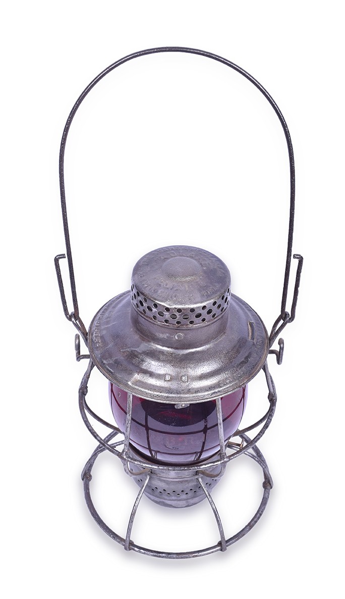 525 - Adams & Westlake Reliable Akron & Barberton Belt Railroad Lantern w/ Red Etched Globe thumbnail