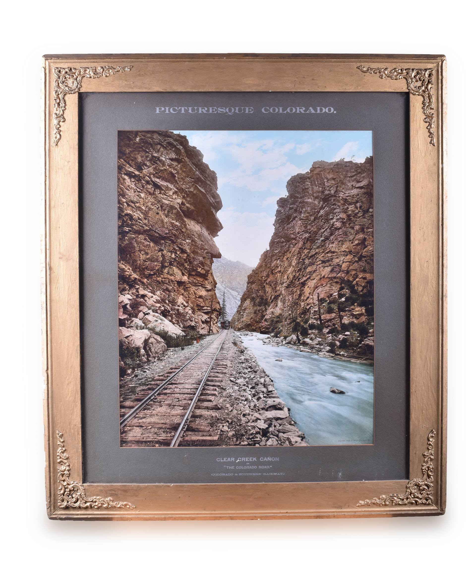 536 - Colorado & Southern Railway Framed Advertising Chromolithograph - Clear Creek Canon thumbnail