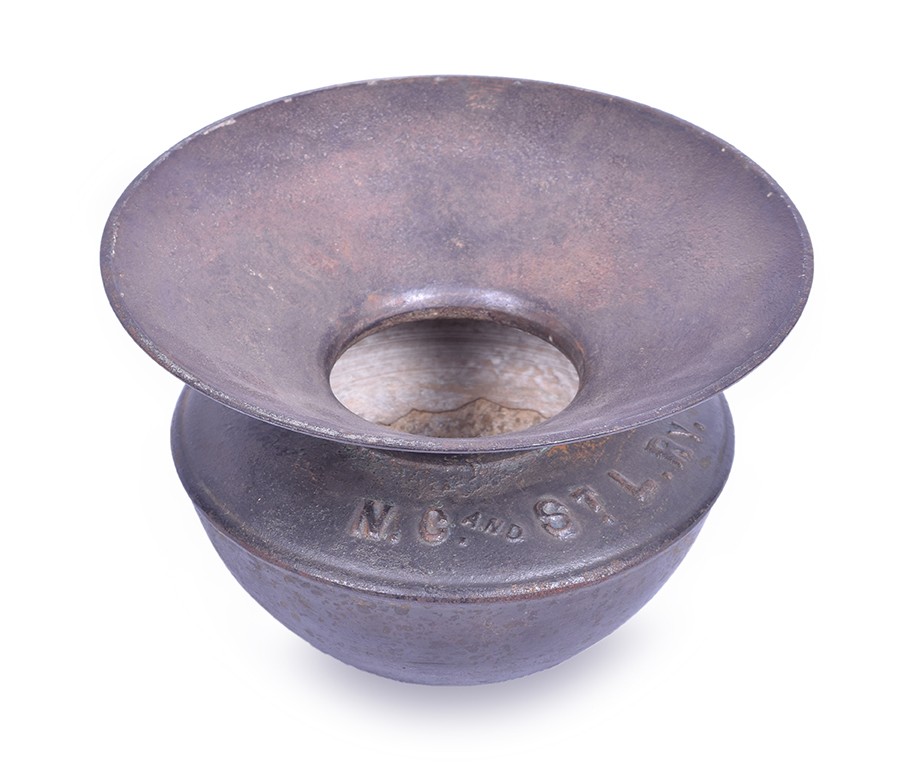 555 - Nashville, Chattanooga and St. Louis Railway Cast Iron Spittoon thumbnail