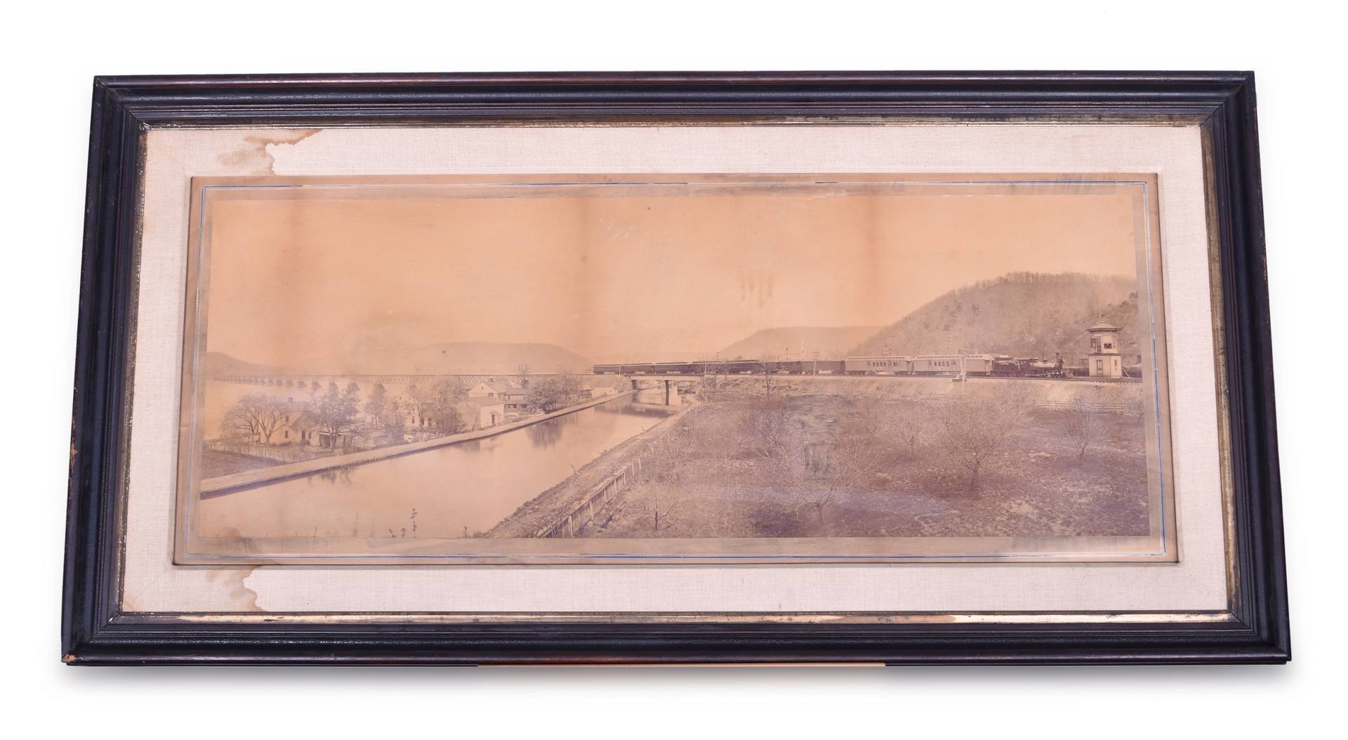 564 - Frederick Gutekunst - Large Framed Panoramic Photograph of the Pennsylvania Railroad Rockville Bridge thumbnail