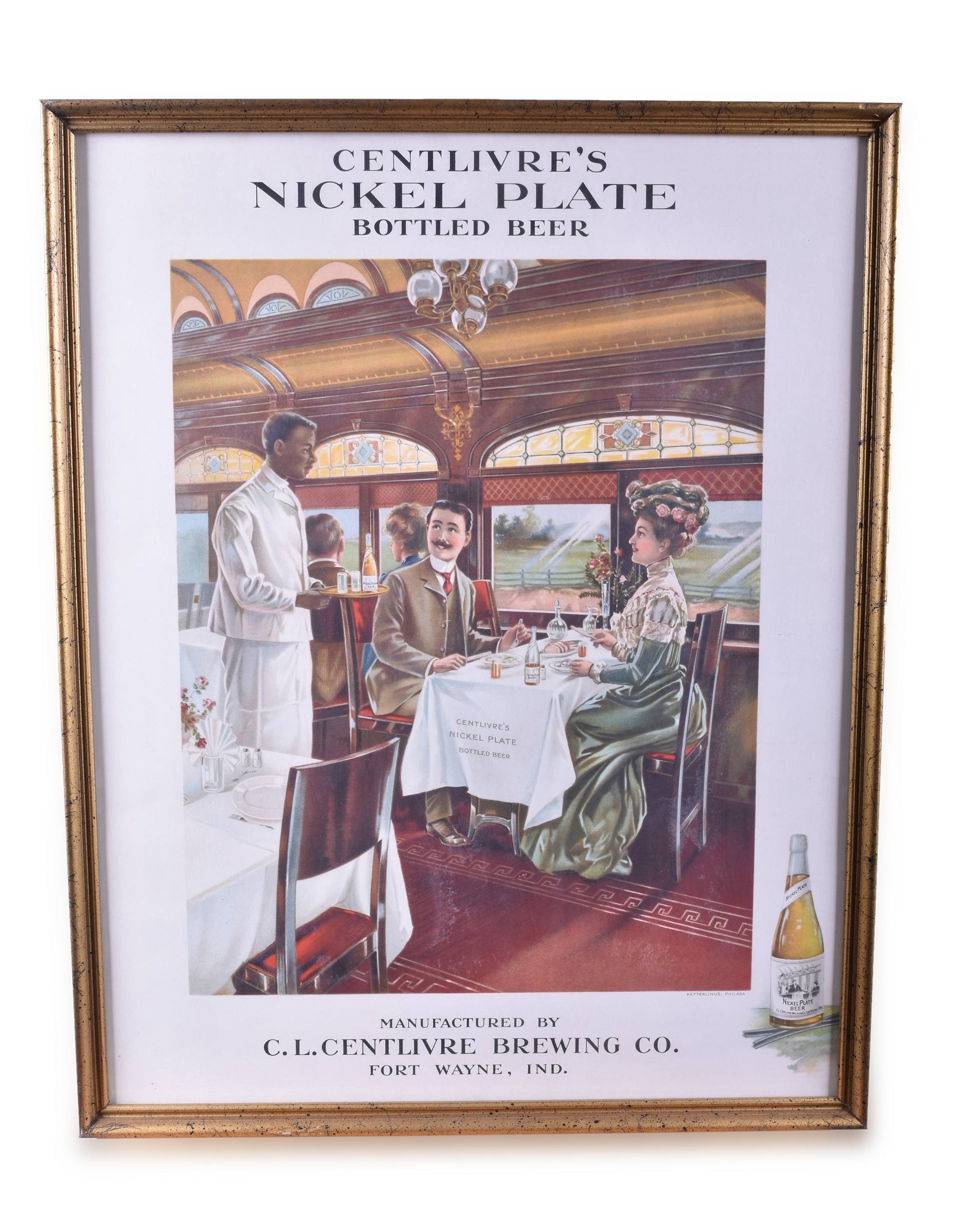 572 - Centliver's Nickel Plate Beer Framed Advertisement thumbnail