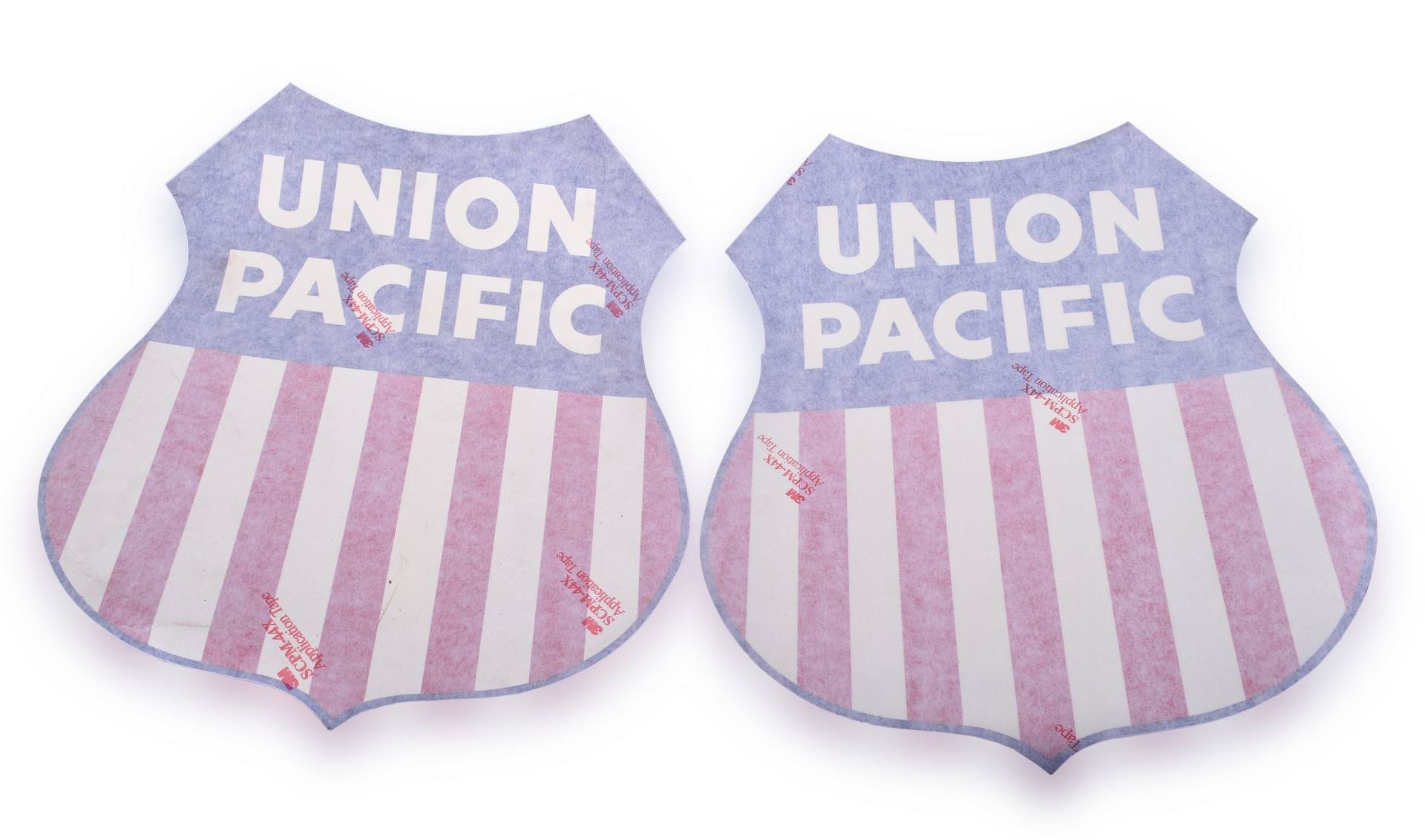 574 - Pair of Union Pacific Railroad 3M Scotchcal Nose Herald Decals thumbnail
