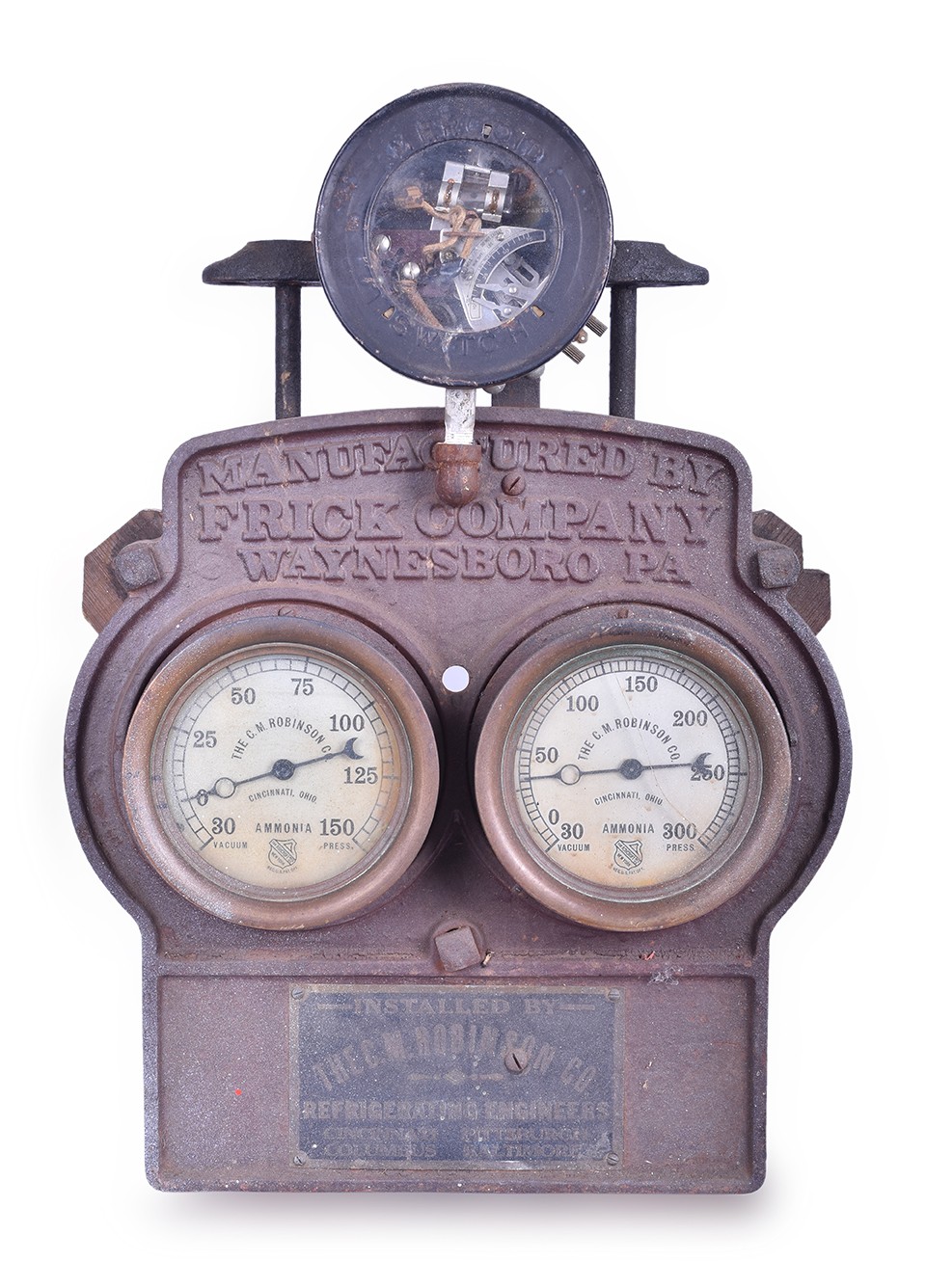 575 - Frick Company Cast Iron Refrigeration Gauge Panel thumbnail