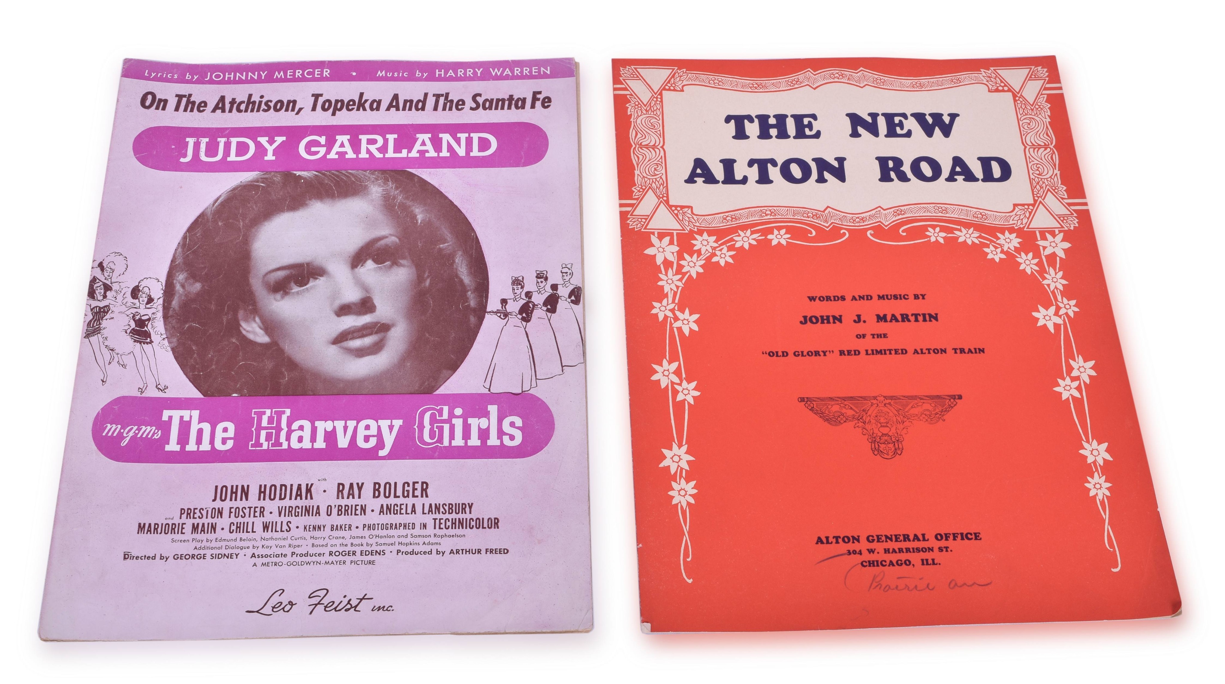 4039 - Pair of Railroad Sheet Music - Chicago and Alton Railroad and Judy Garland Santa Fe thumbnail