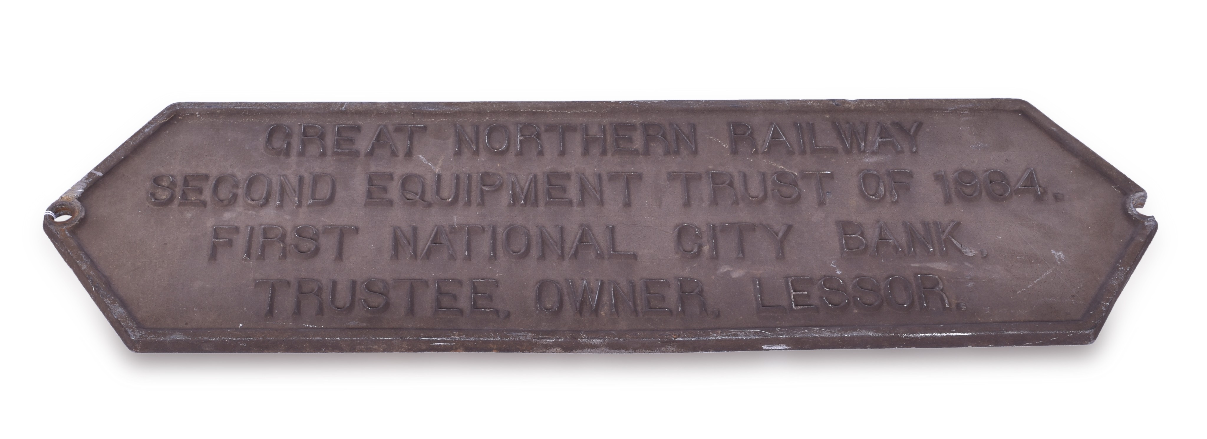 4040 - Great Northern Railroad 1964 Cast Aluminum Trust Plate thumbnail
