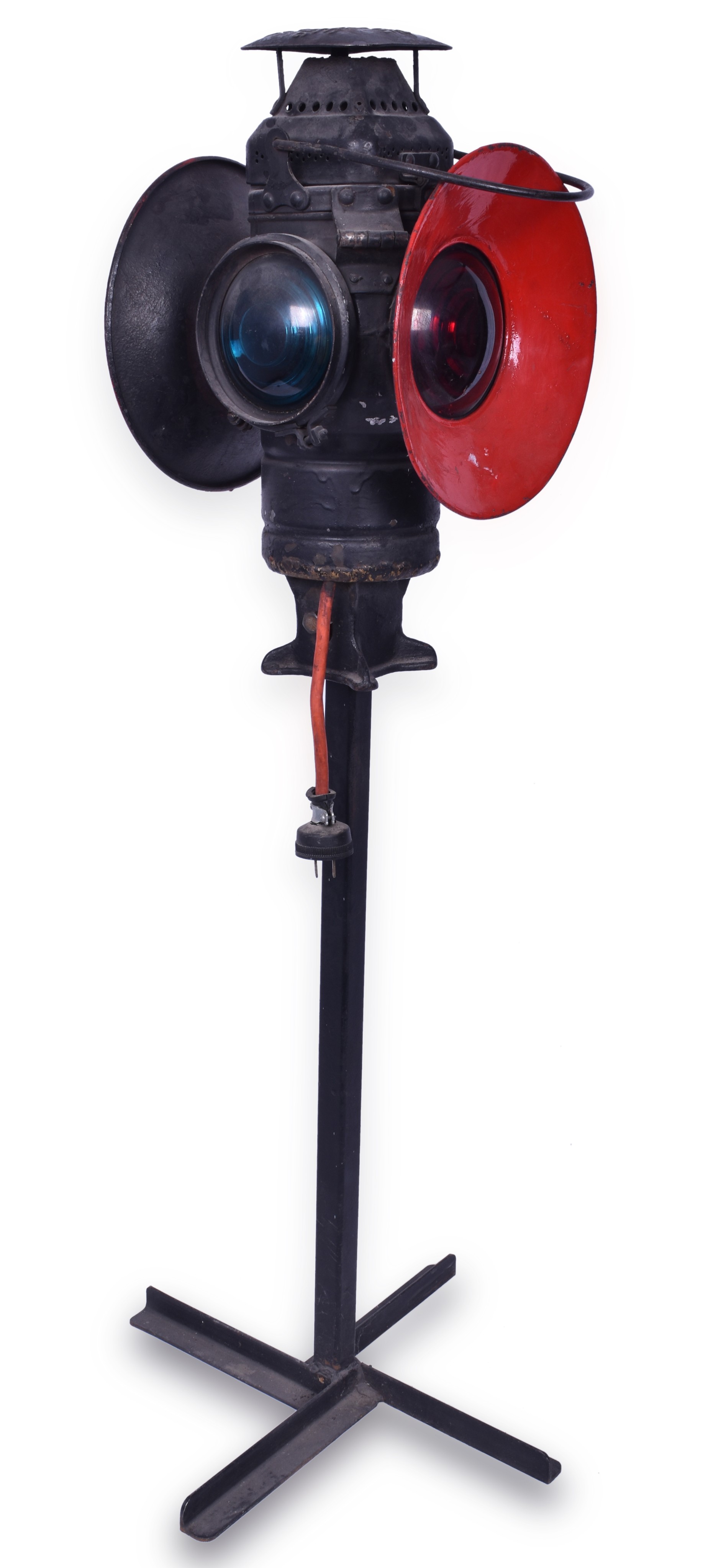 4042 - Adams & Westlake CB&Q / Burlington Switch Lamp w/ Red Day Targets & Custom Stand thumbnail