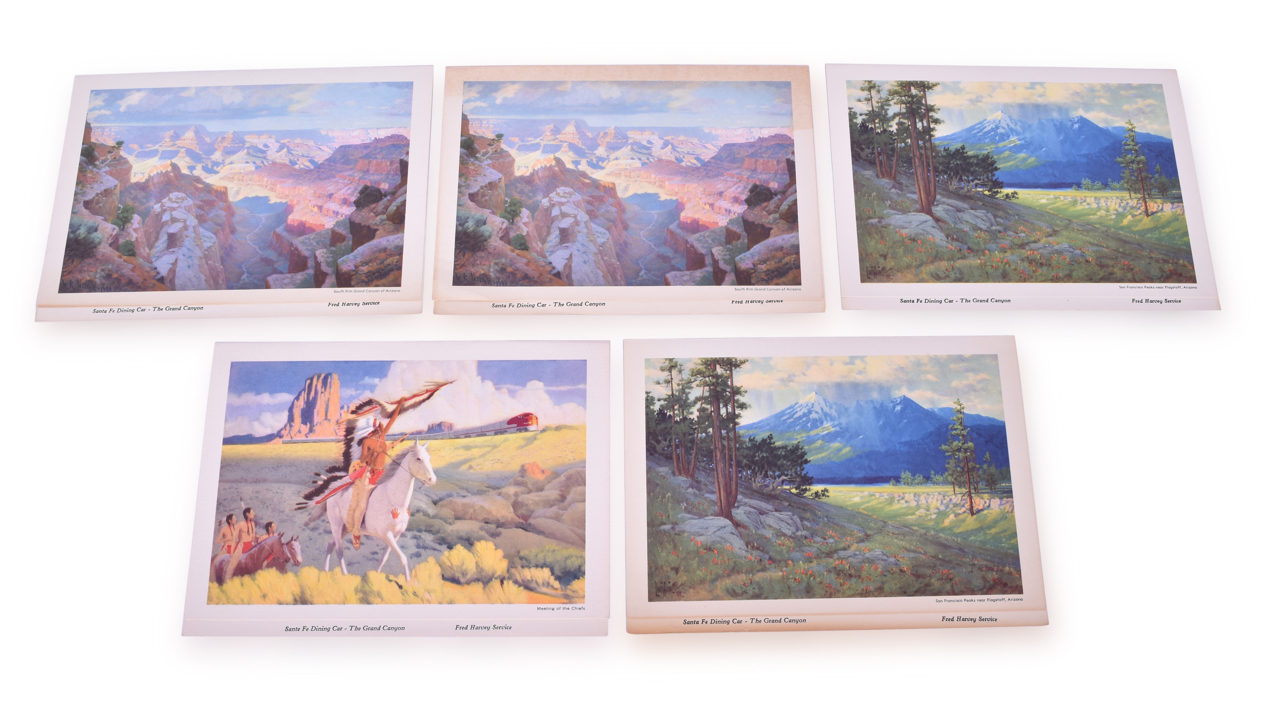 4049 - Five Santa Fe Grand Canyon Picture Cover Dining Menus thumbnail