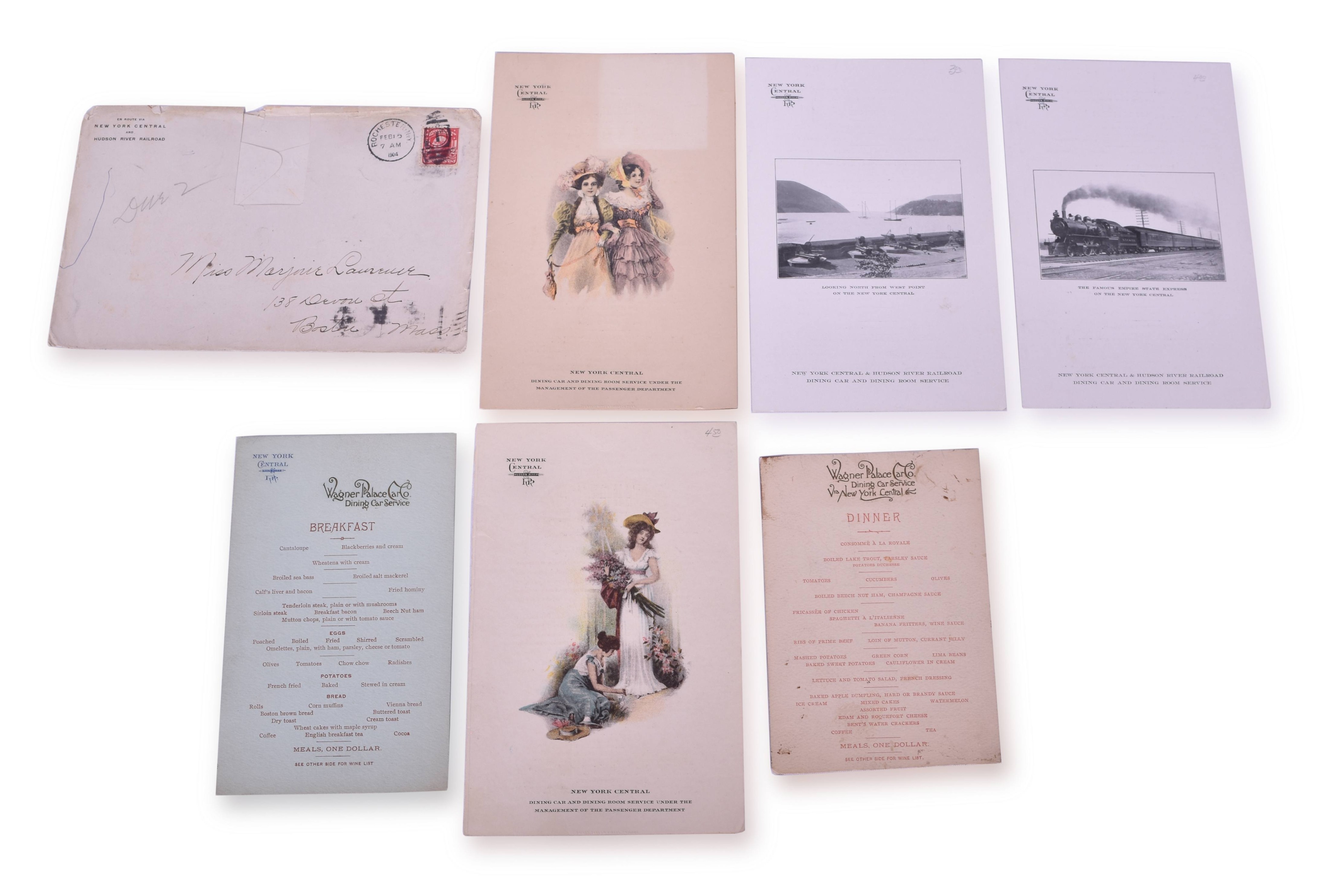 4057 - Six New York Central & Hudson River / Wagner Palace Car Company Menus - Late 1800's to 1904 thumbnail