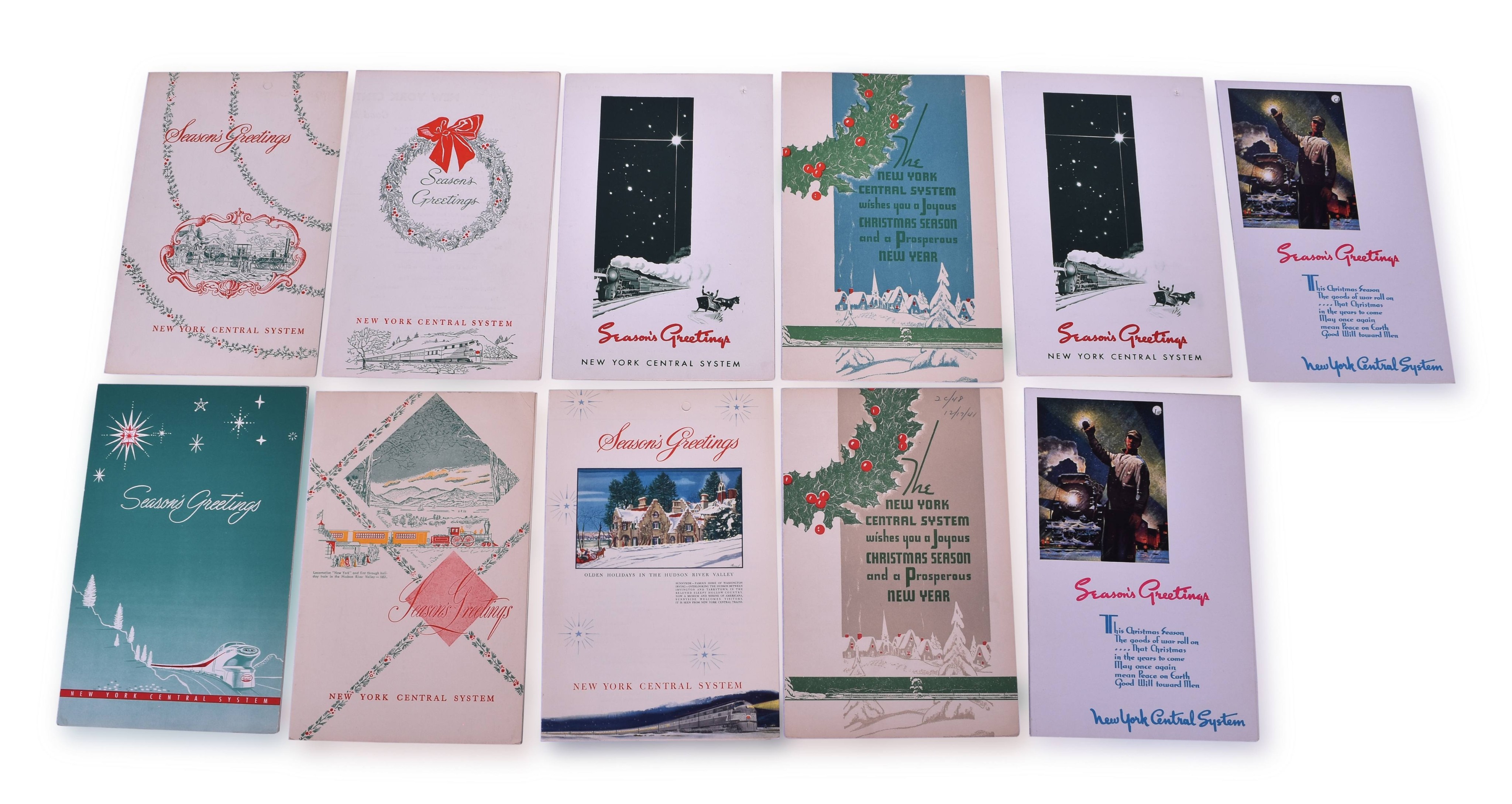 4061 - Eleven New York Central Holiday Menus - Empire State Express, The Detroiter, Wartime, etc. thumbnail