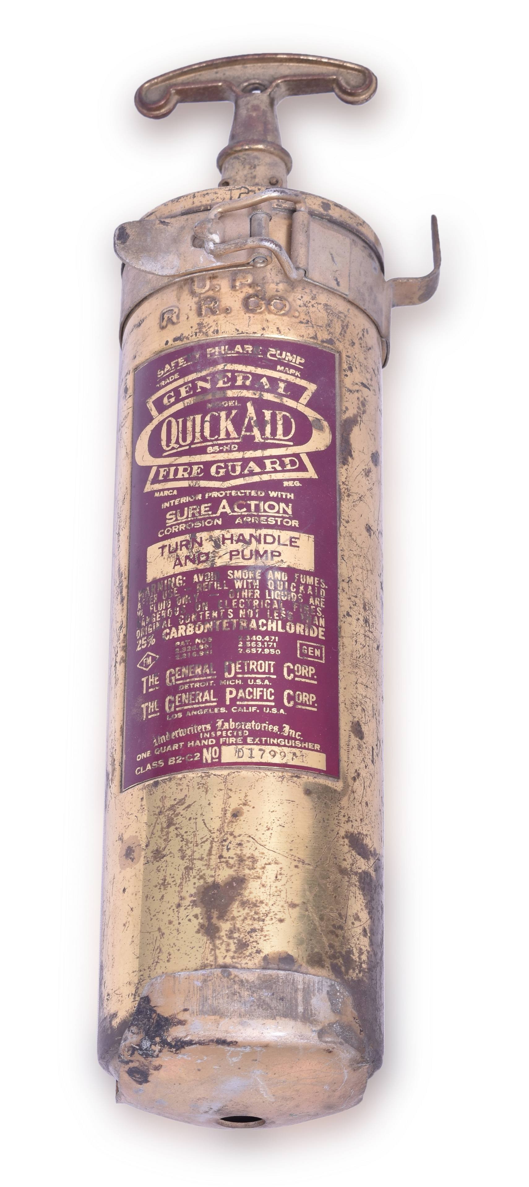 4062 - Union Pacific Railroad / General Detroit Corp Quick Aid Fire Extinguisher w/ Wall Mount thumbnail