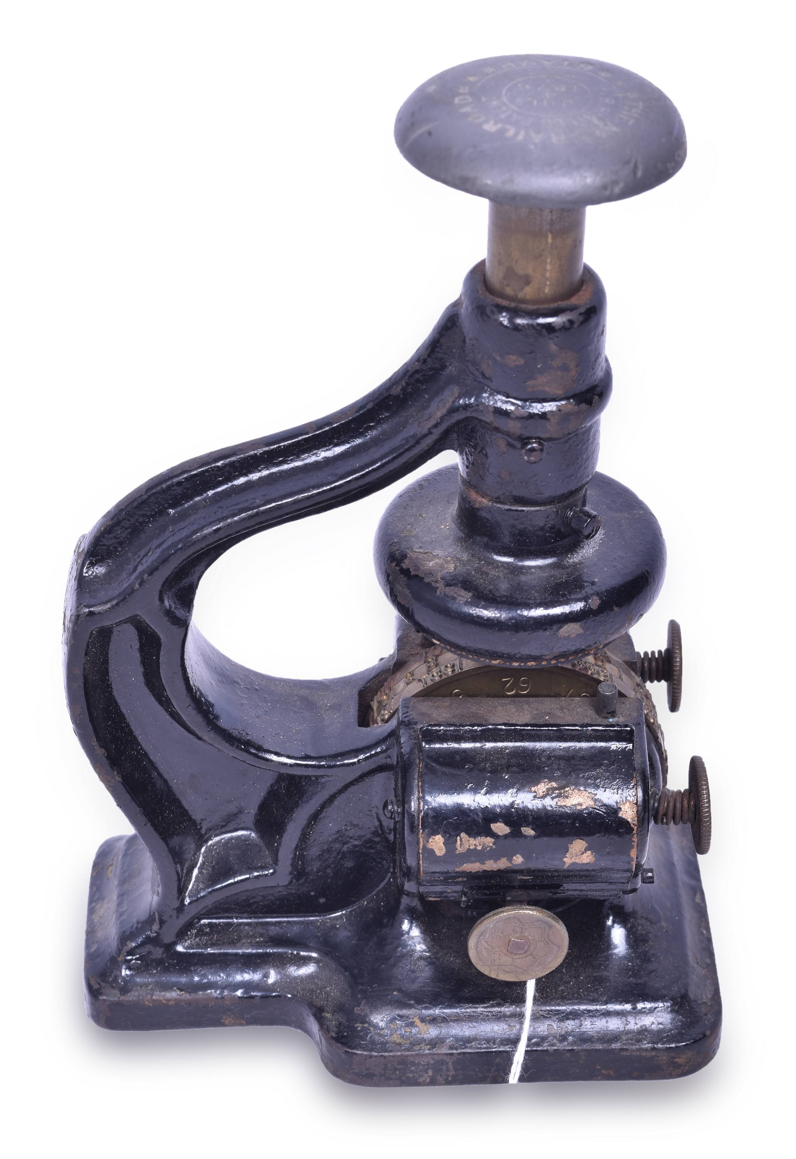 4064 - The Railroad Stamp Ticket Dater - Pat. 1876 thumbnail