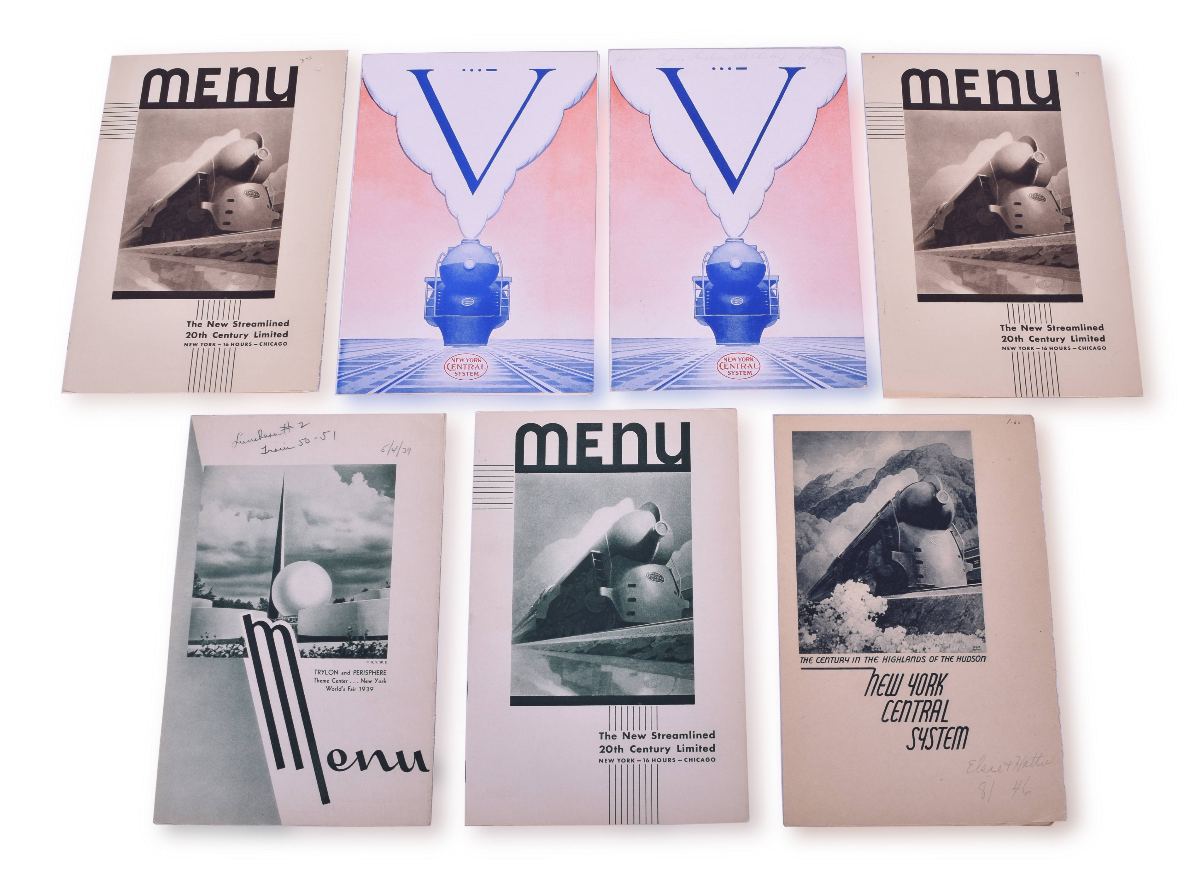 4067 - Seven New York Central Menus - Empire State WWII, 20th Century Limited, etc thumbnail
