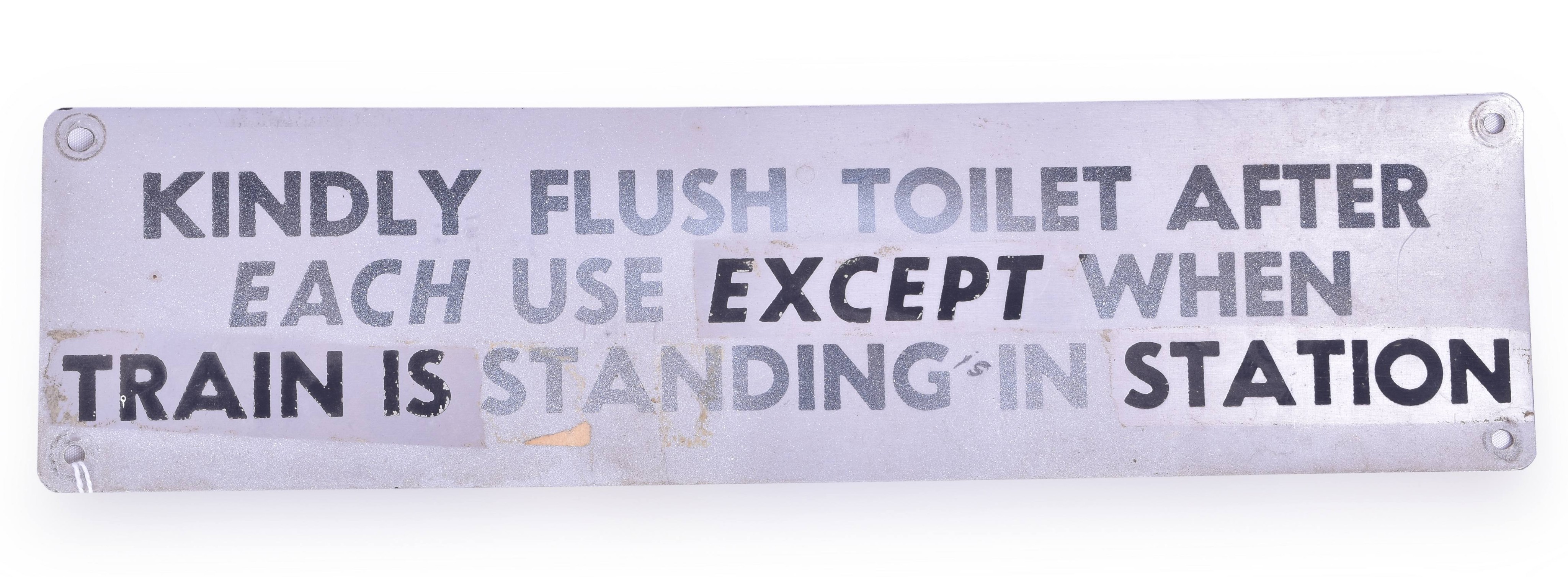 4068 - Stainless Steel Railroad Flush Toilet Sign thumbnail