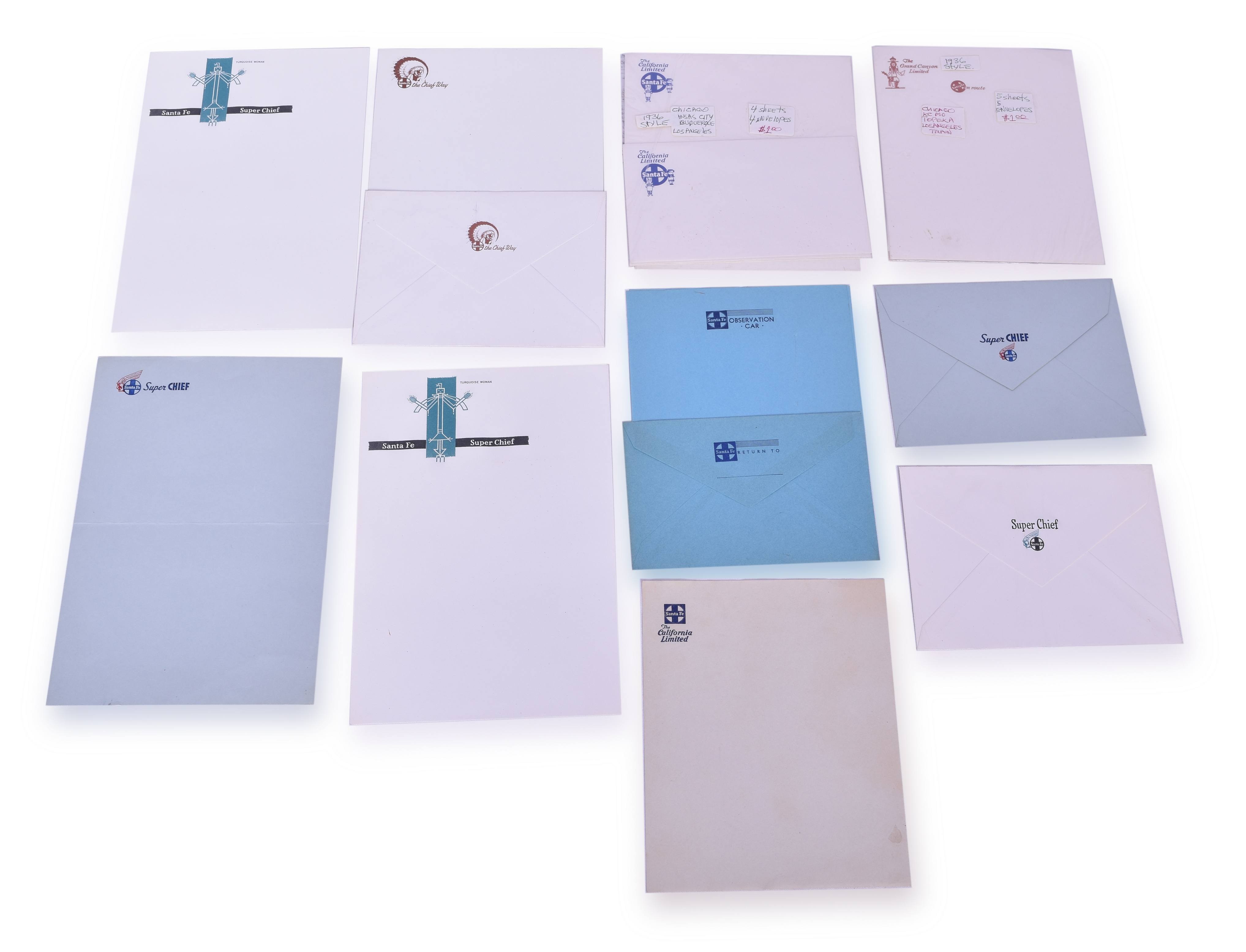 4099 - Twenty Eight Pieces of Santa Fe Railroad Stationary thumbnail