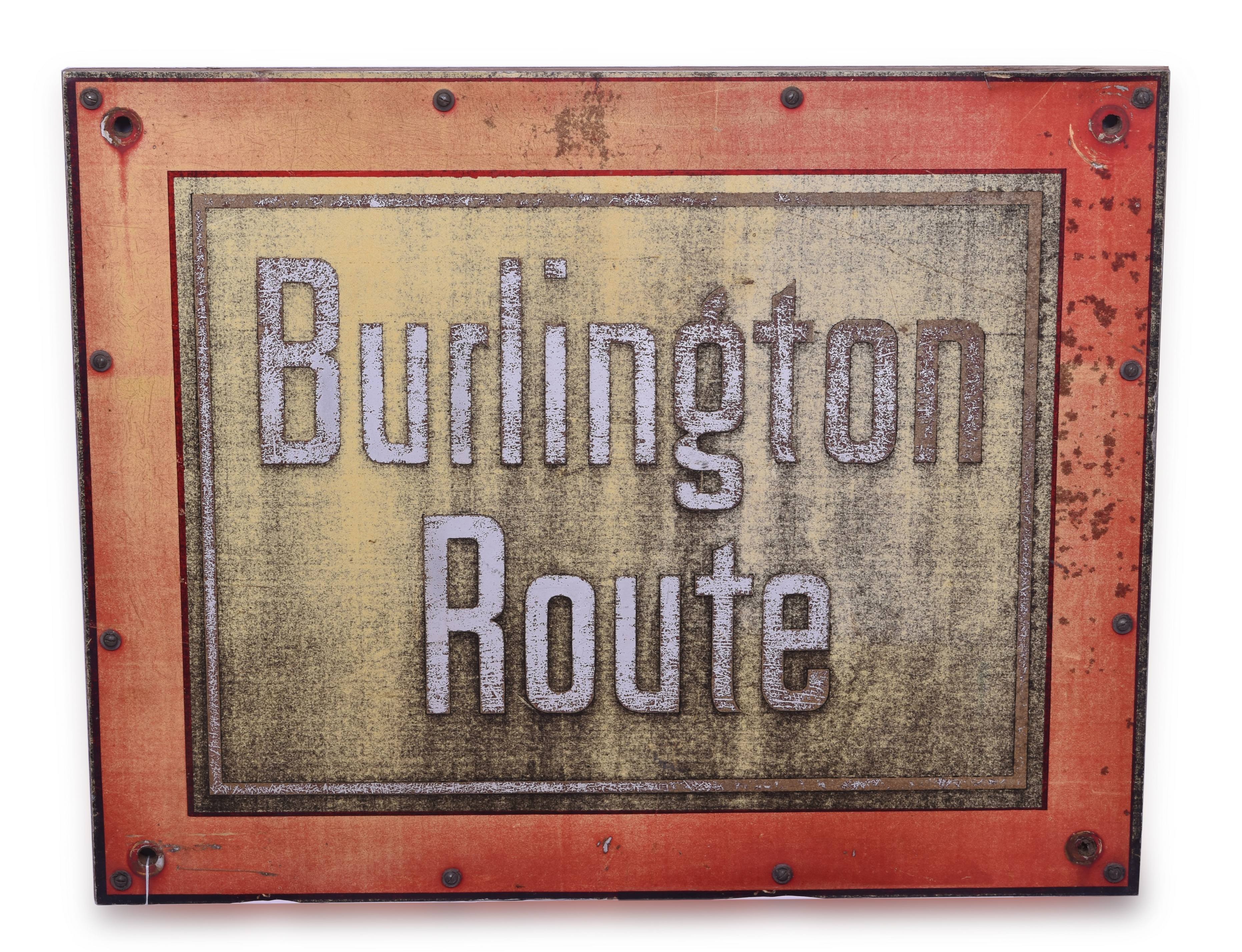 4112 - Burlington Route / CB&Q Railroad Aluminum Herald thumbnail