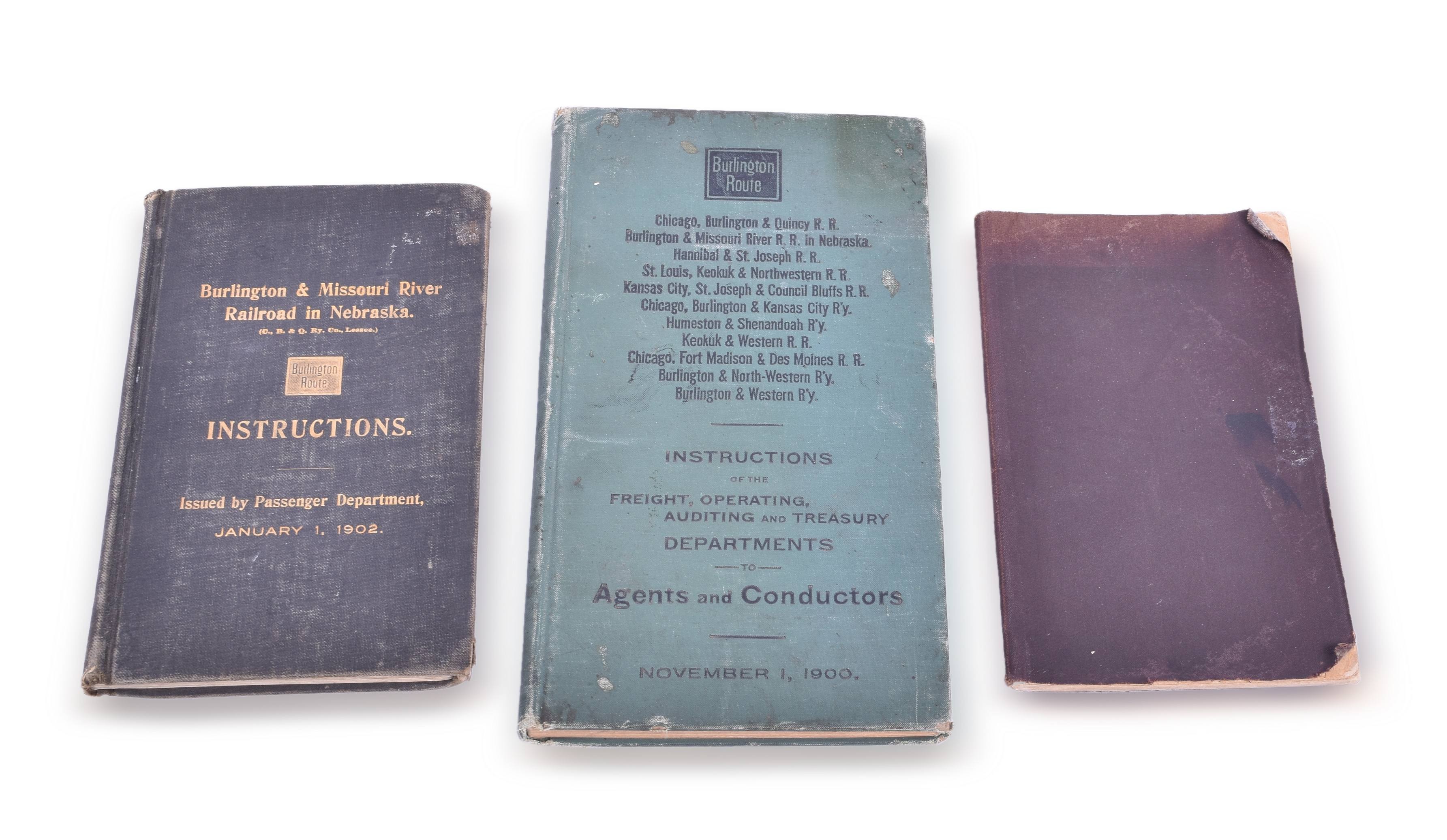 4174 - Three Burlington / Burlington and Missouri River Railroad Rule / Regulation Books thumbnail