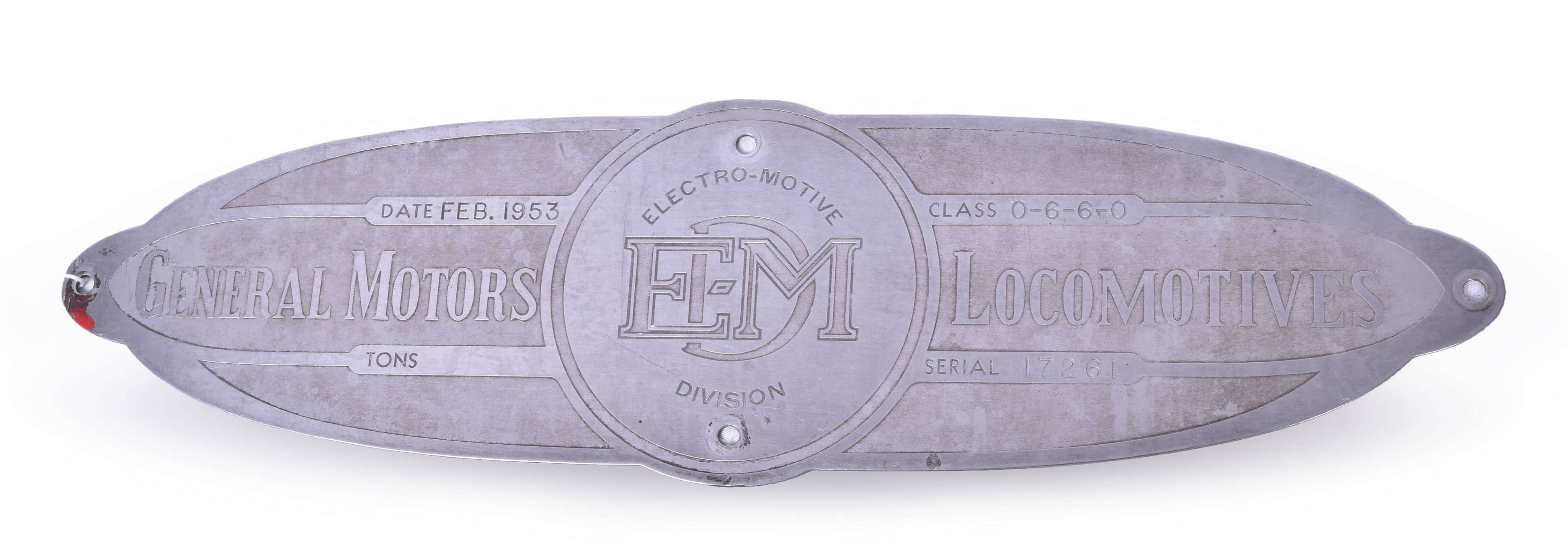 4198 - EMD / ELECTRO-MOTIVE CB&Q / Burlington SD-7 Builders Plate thumbnail