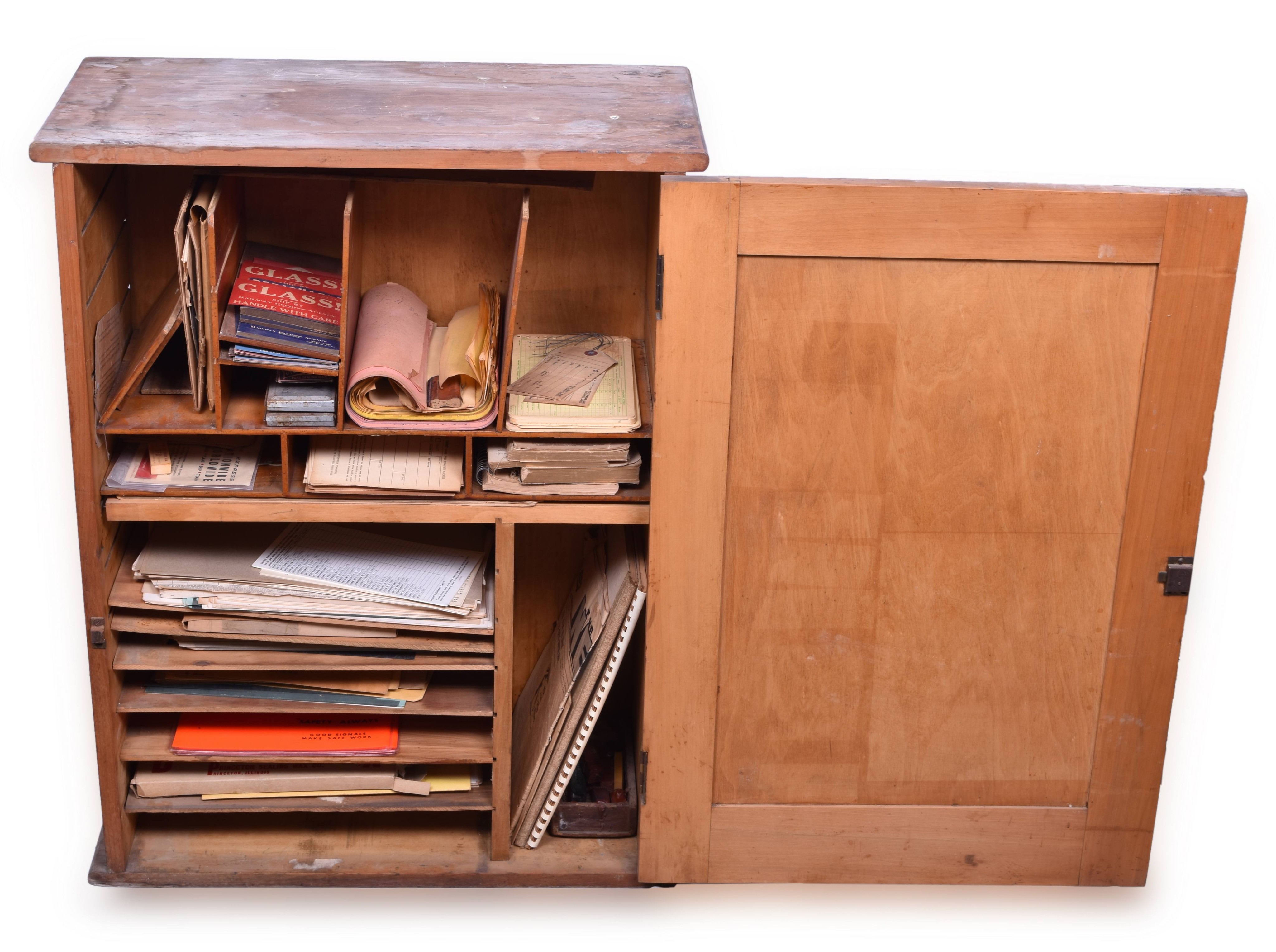 4210 - Railway Express Agency Wooden Depot Cabinet thumbnail