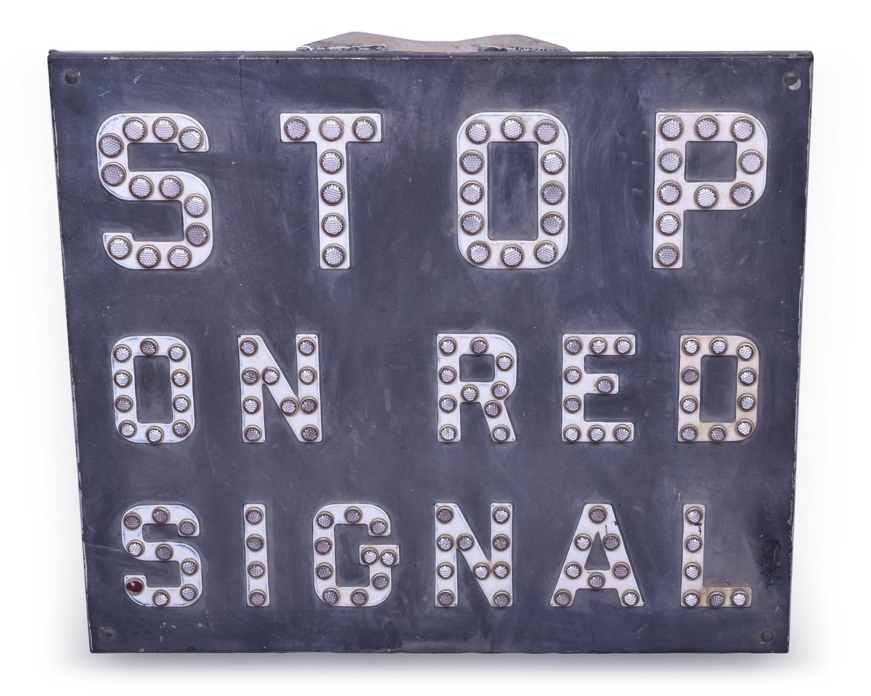 4220 - Stop on Red Signal - Railroad Crossing Sign w/ Plastic Reflectors thumbnail