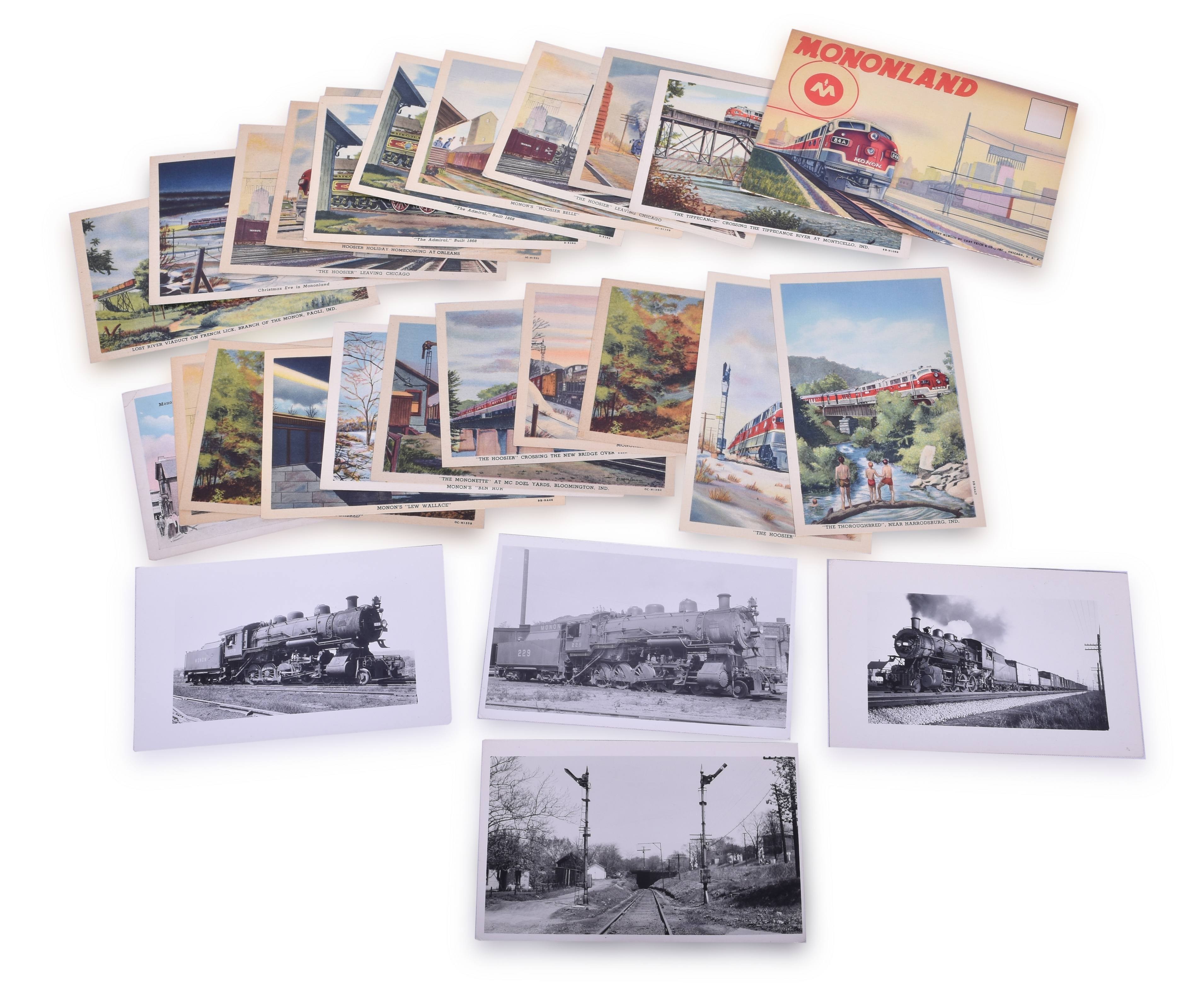 4231 - Lot of 26 Monon Railroad Postcards - Communication from John Barringer - President of the Monon thumbnail