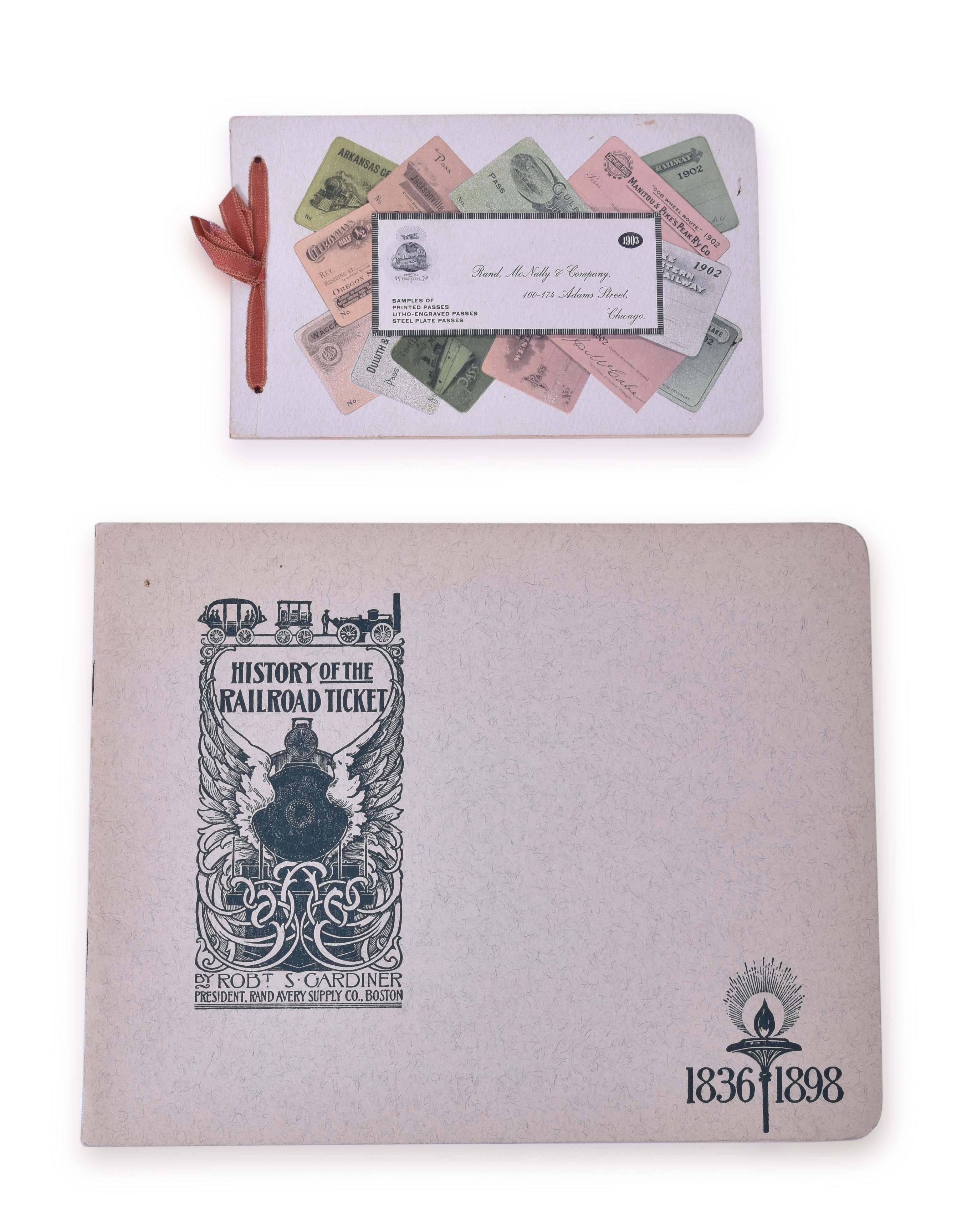4249 - 1903 Rand McNally Railroad Pass Sample Book & History of the Railroad Ticket thumbnail