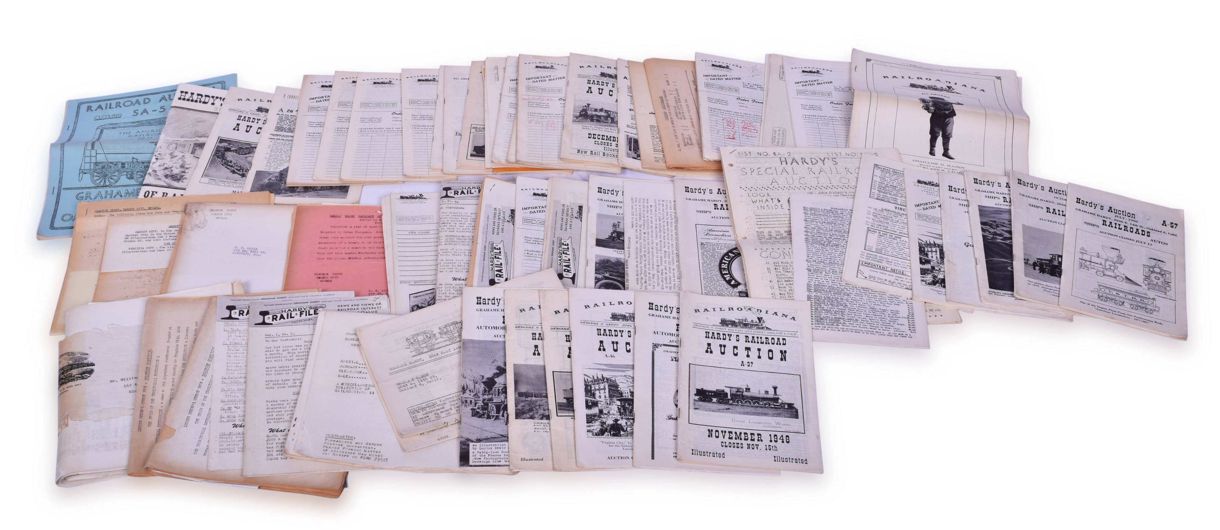 4253 - Fifty three issues of Hardy's Railroadiana Auction / Hardy's Rail Files thumbnail
