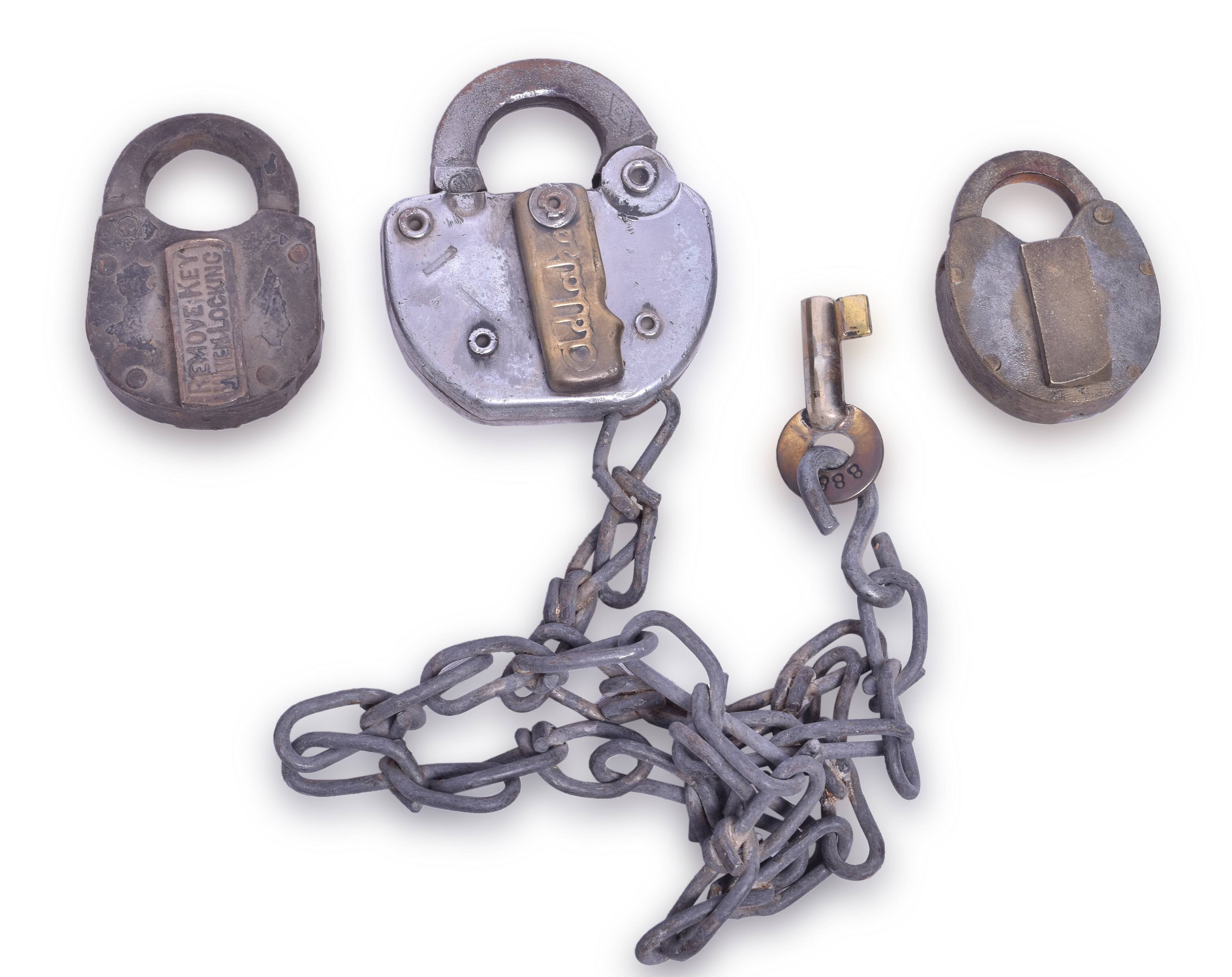 4277 - Three Illinois Central Railroad Locks - Signal Department - Adlake thumbnail