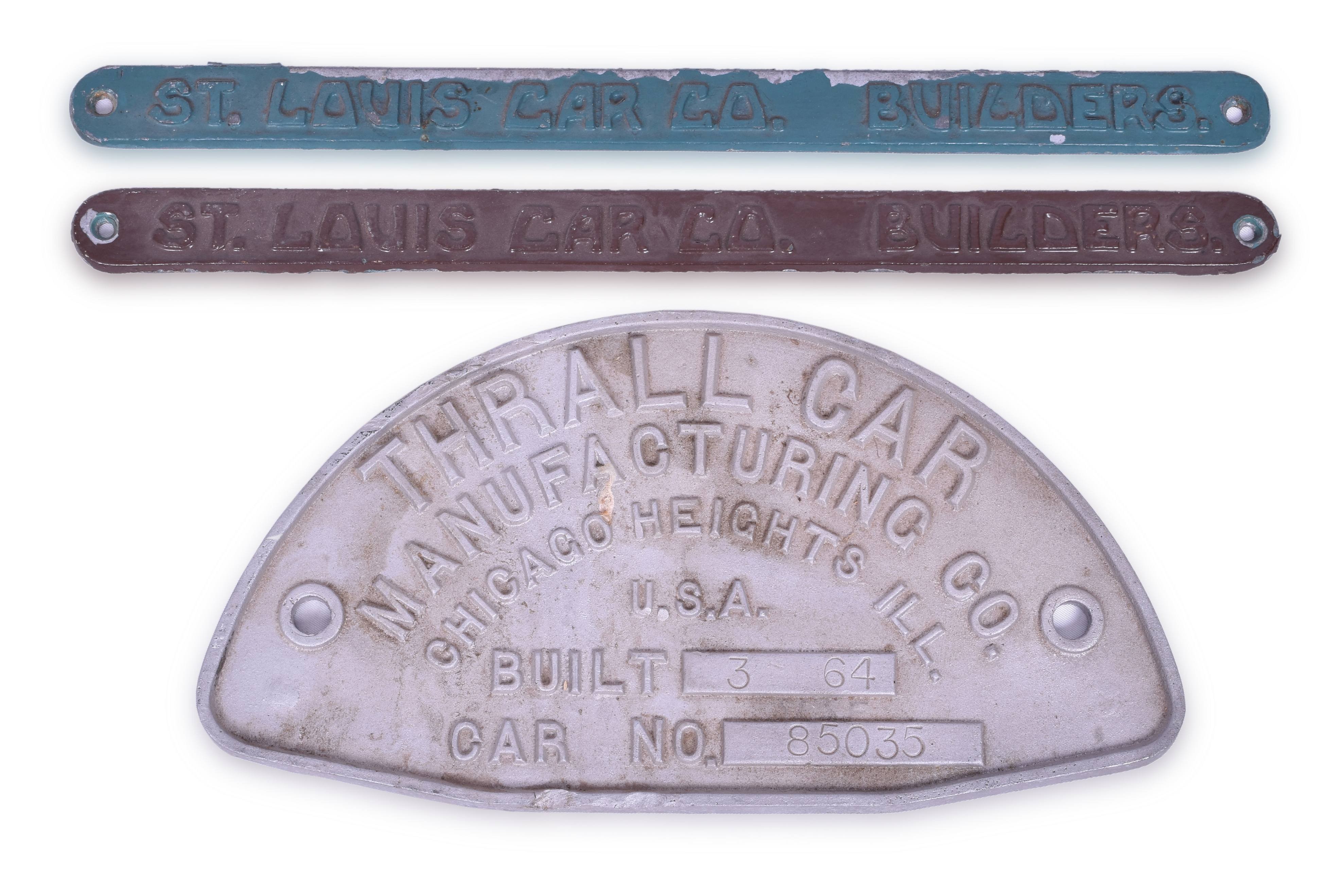 4286 - Thrall and St. Louis Car Co. Railroad Car Cast Builders Plates thumbnail