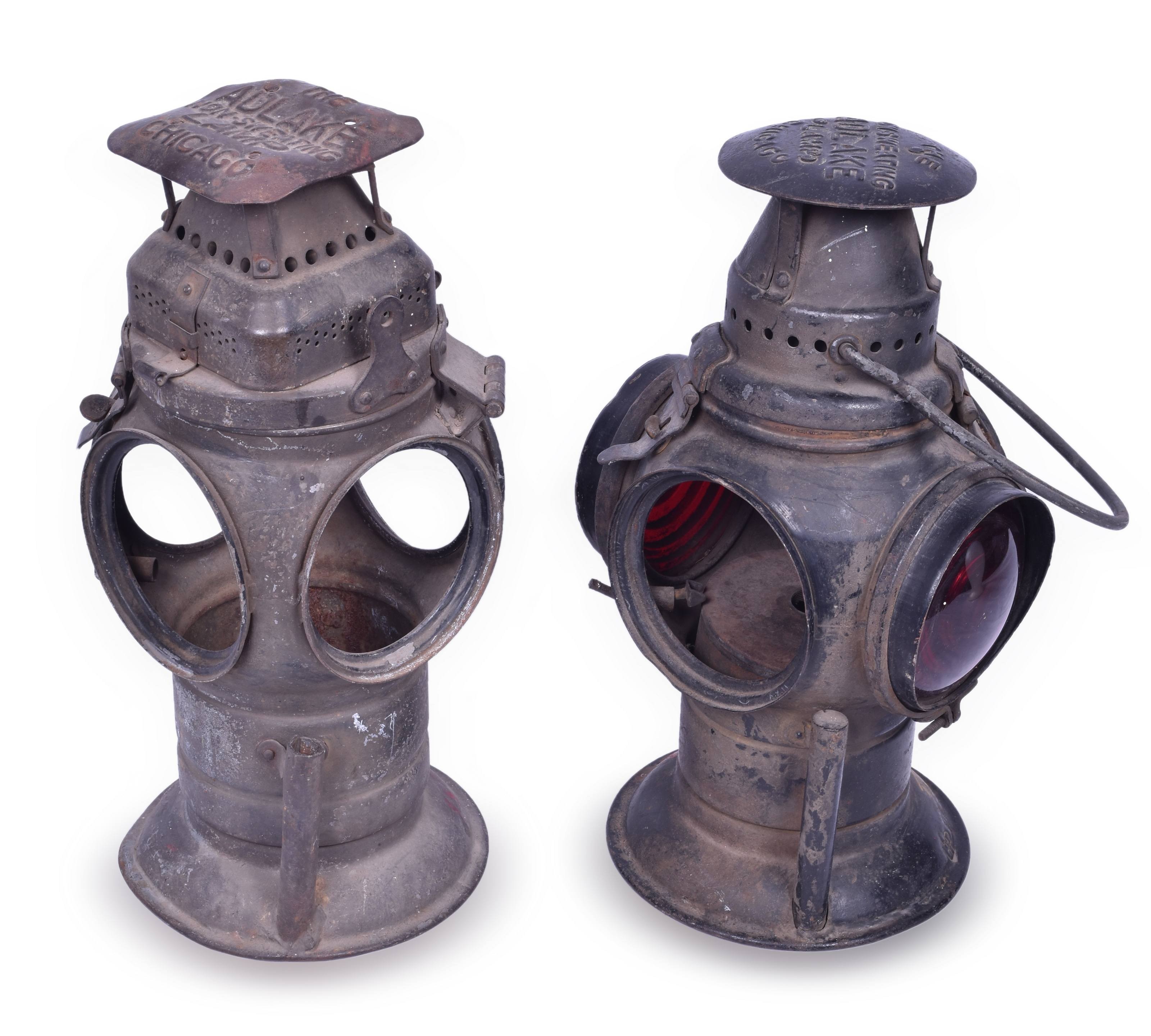 4300 - Pair of Adams & Westlake Fork Mount Switch Lamps for Parts or Restoration thumbnail