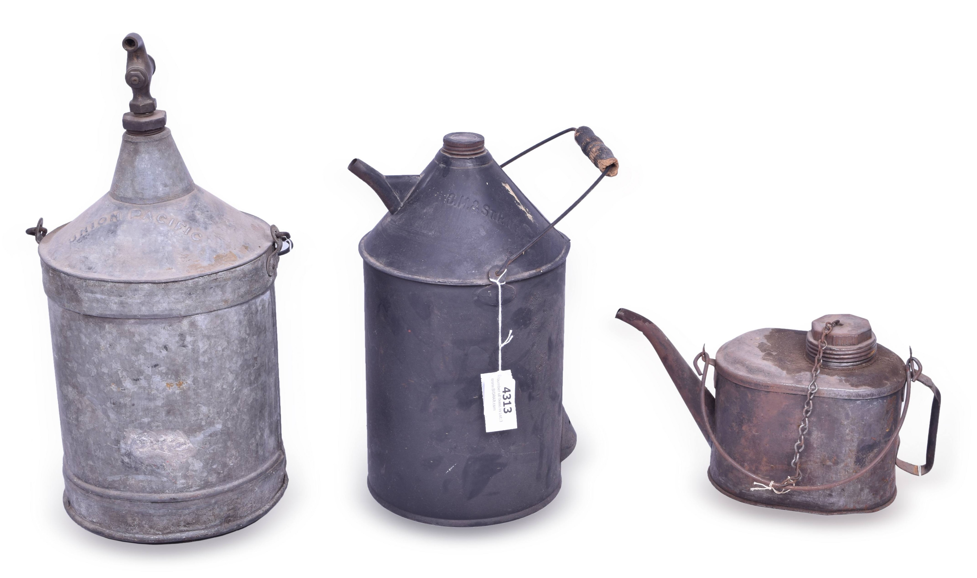 4313 - Three Pieces of Railroad Tin Ware - Union Pacific, Chicago and Northwestern, Milwaukee Road thumbnail