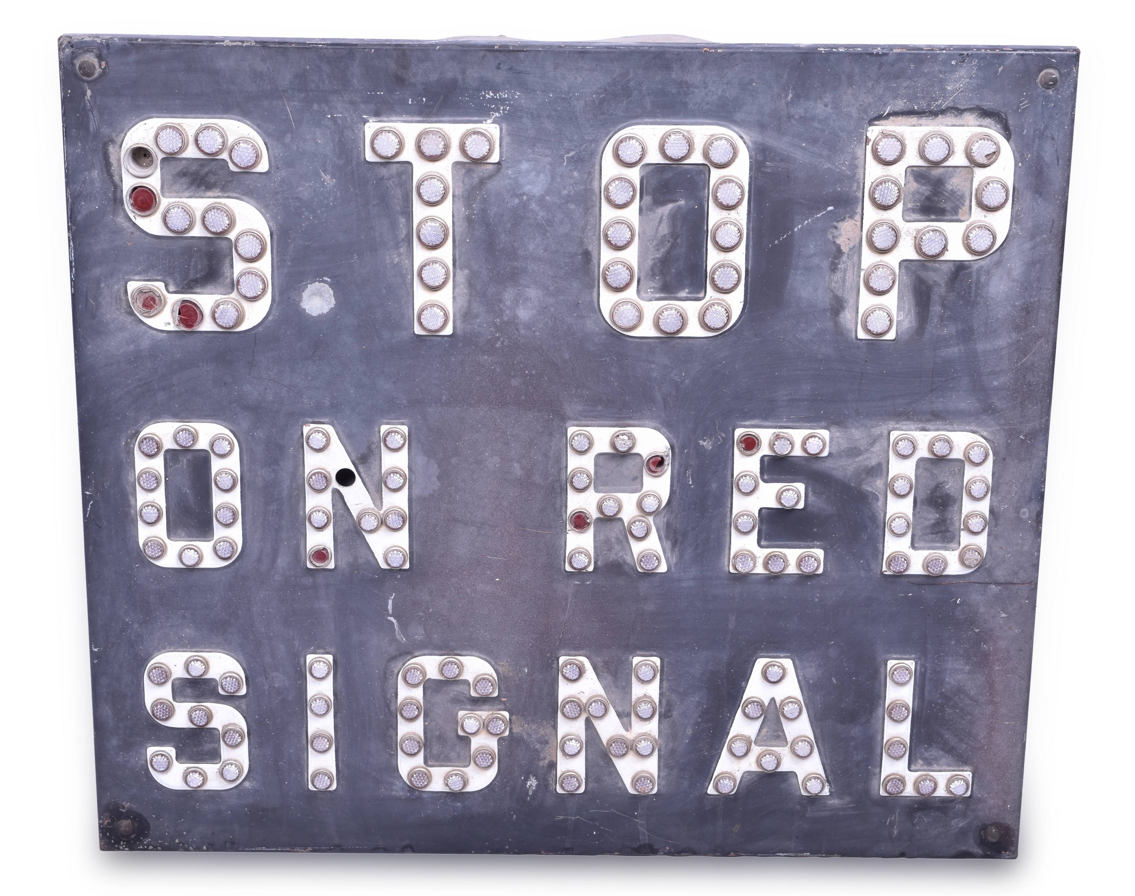 4317 - Stop on Red Signal - Railroad Crossing Sign w/ Plastic Reflectors thumbnail