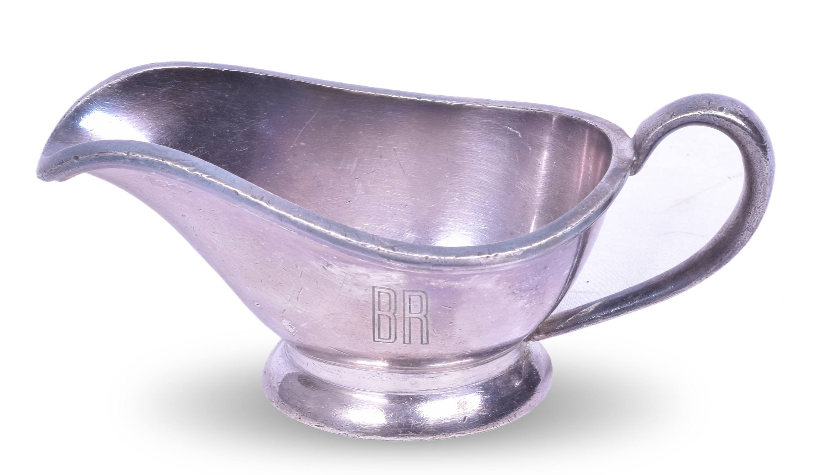 4318 - CB&Q / Burlington Reed and Barton Silver Soldered 3 OZ Sauce Boat thumbnail