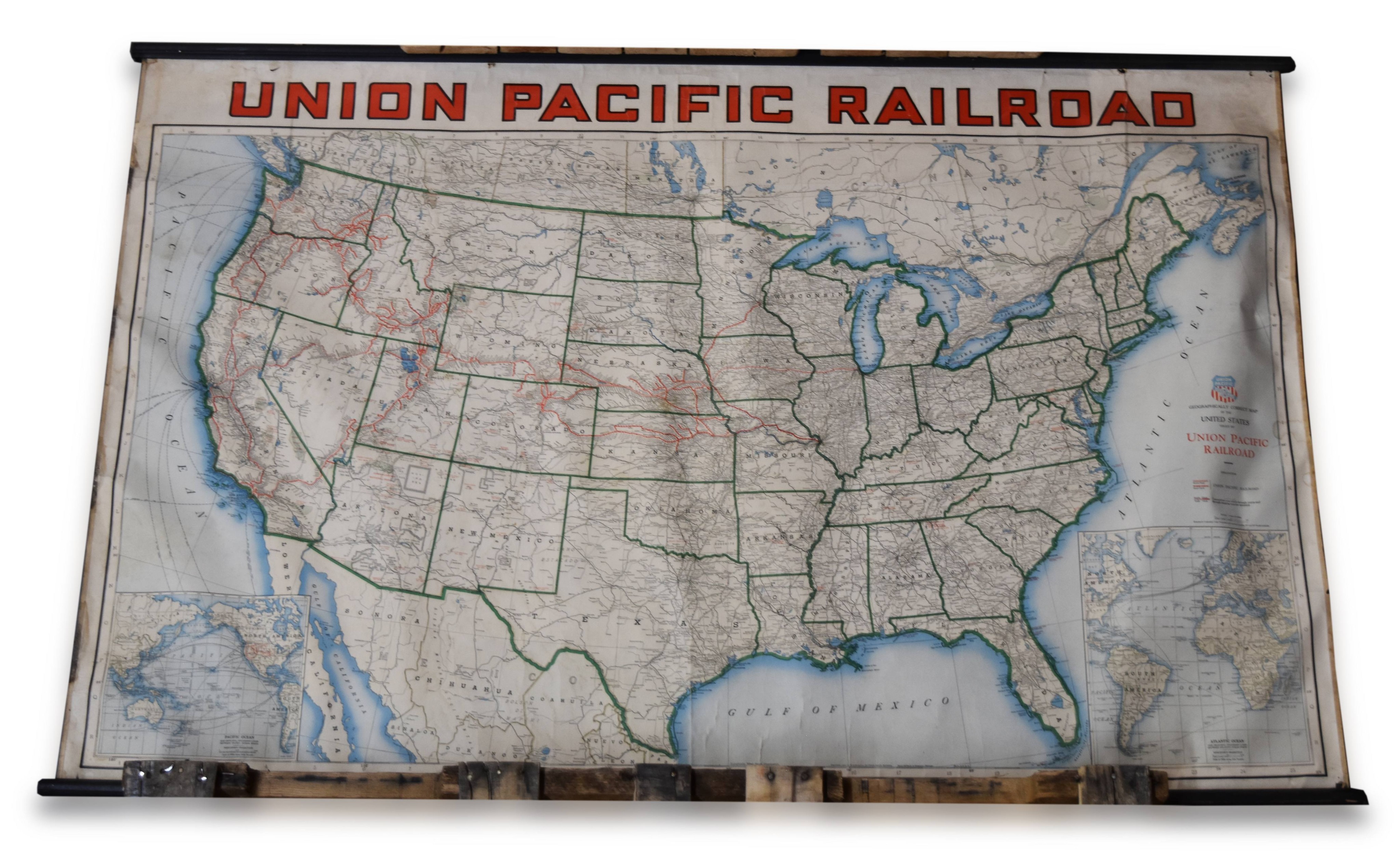 4323 - Pair of Union Pacific Railroad Wall Maps thumbnail